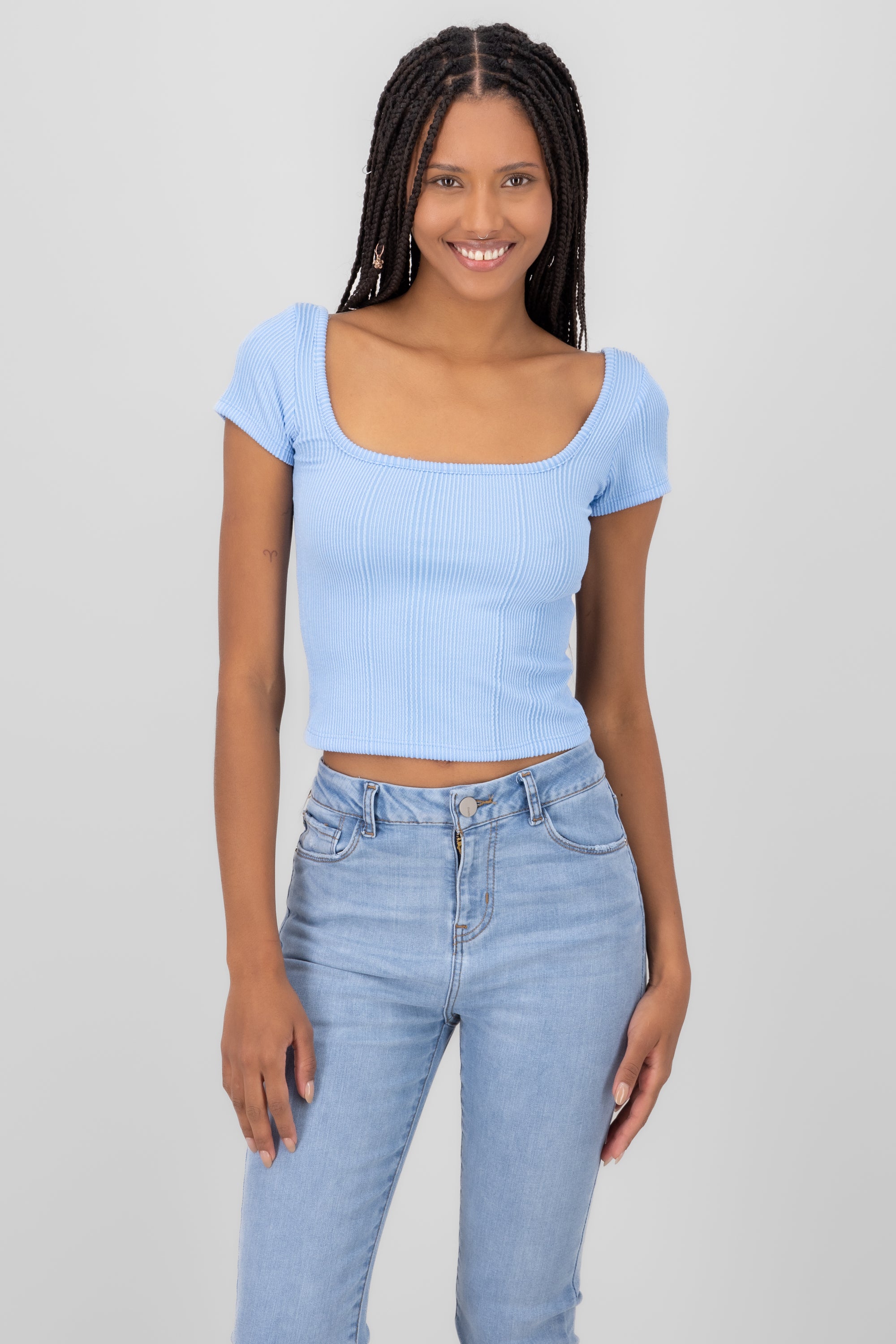 Top Short Square Square Square PASTEL BLUE