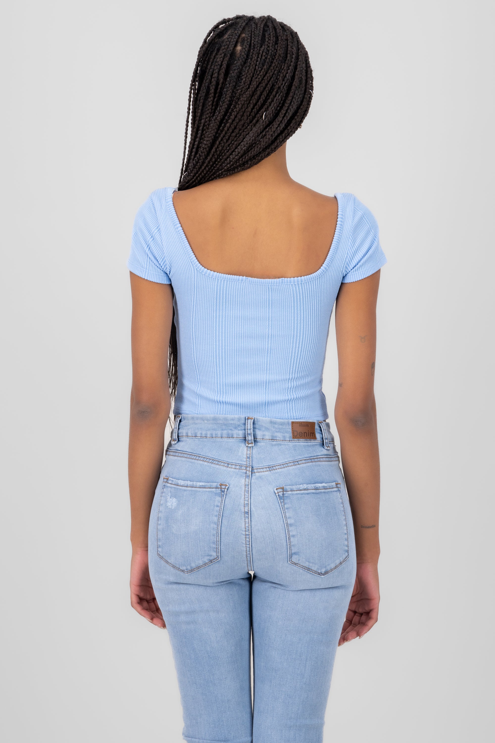 Top Short Square Square Square PASTEL BLUE