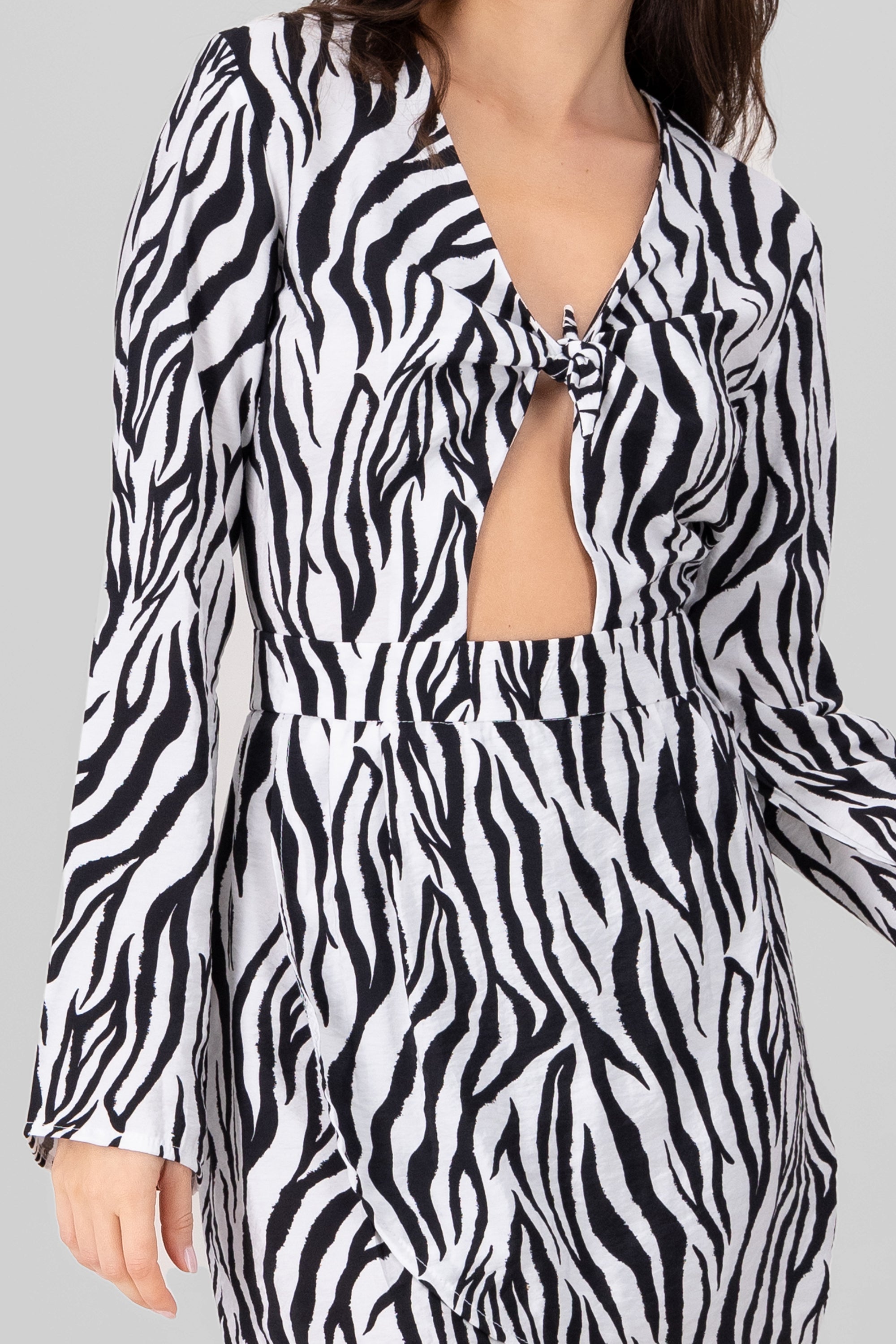 Romper manga larga estampado animal print NEGRO COMBO