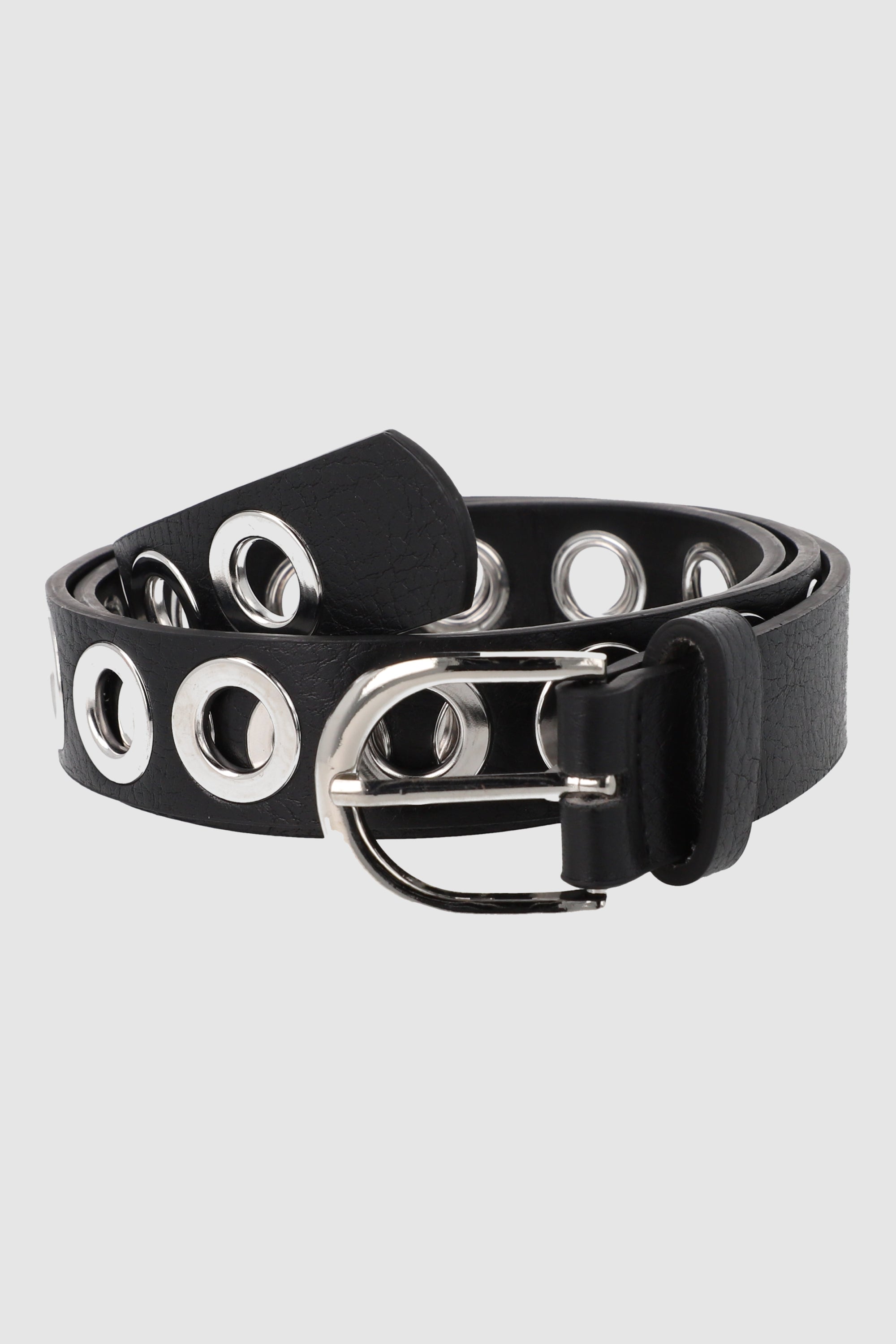 Cinturon delgado eyelets grandes NEGRO