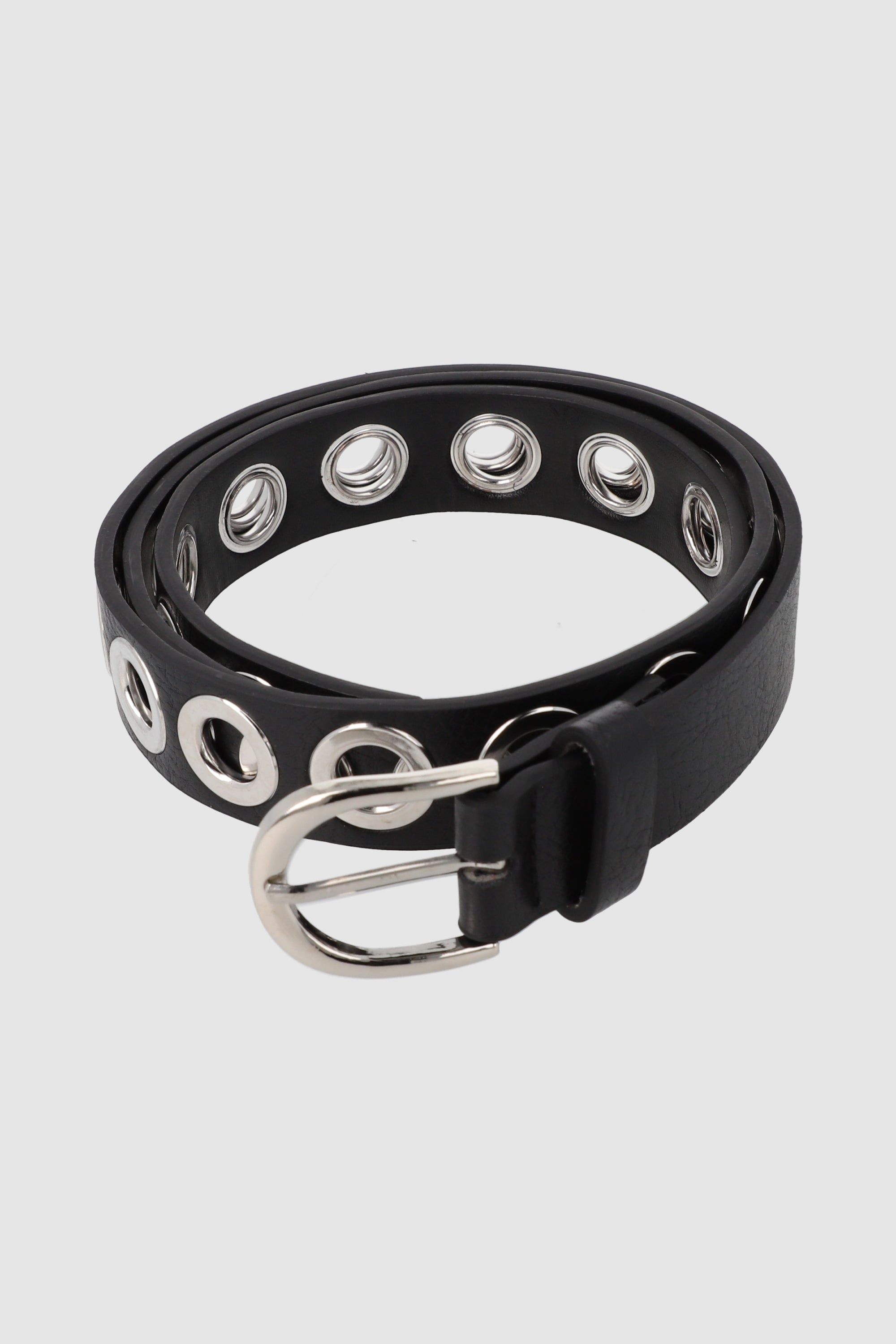 Cinturon delgado eyelets grandes NEGRO