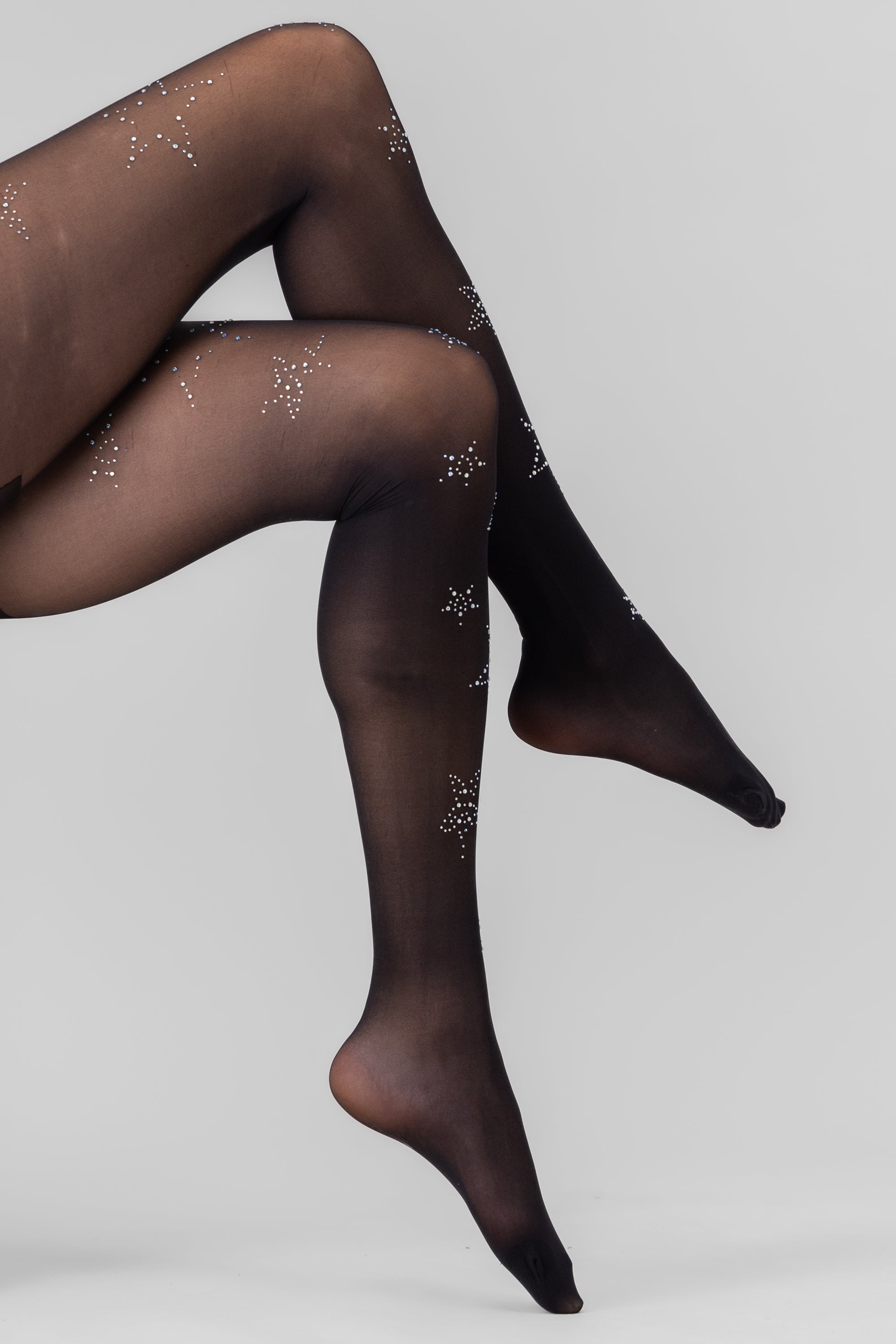 Medias estrellas glitter NEGRO