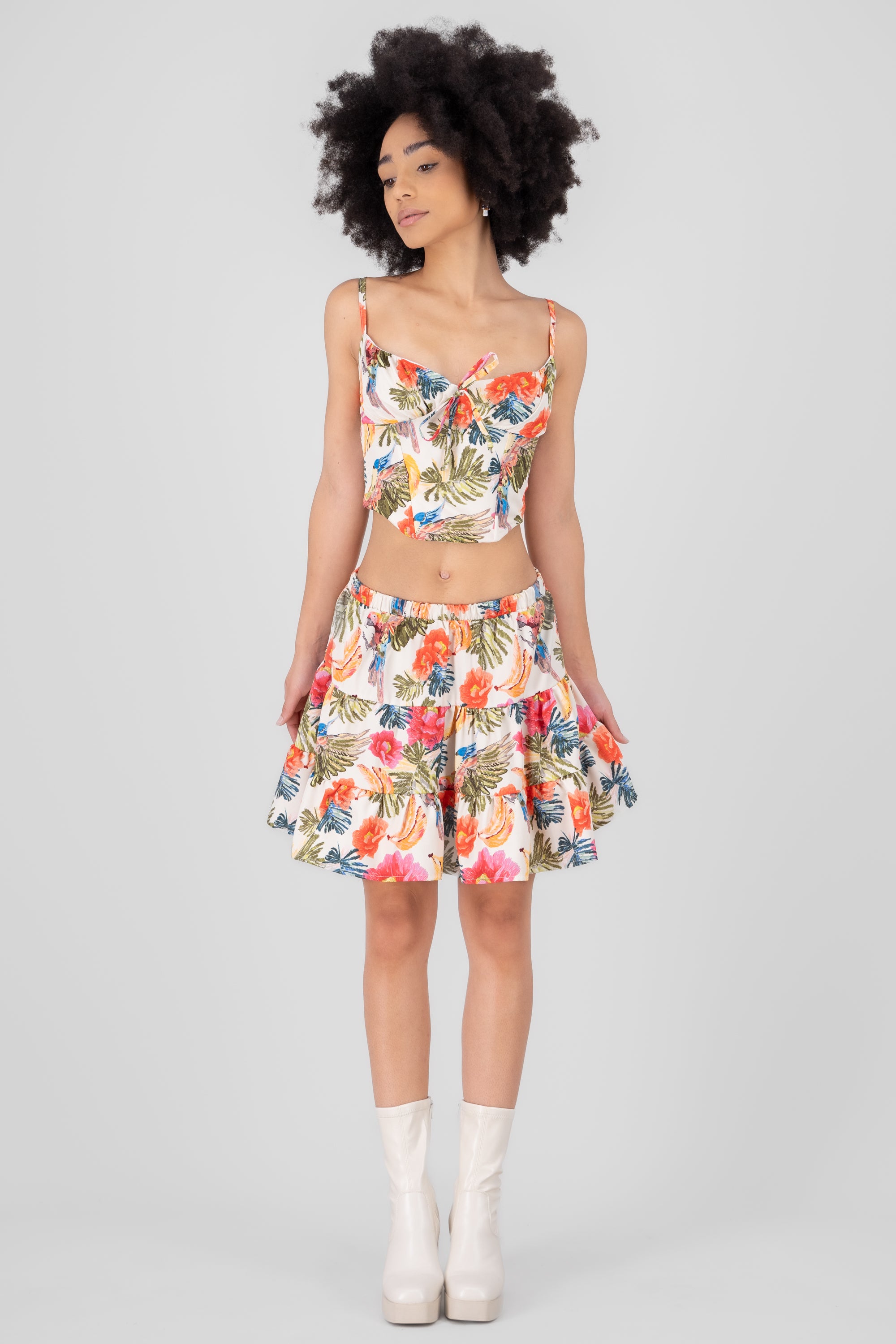 Falda mini olanes estampada MULTICOLOR