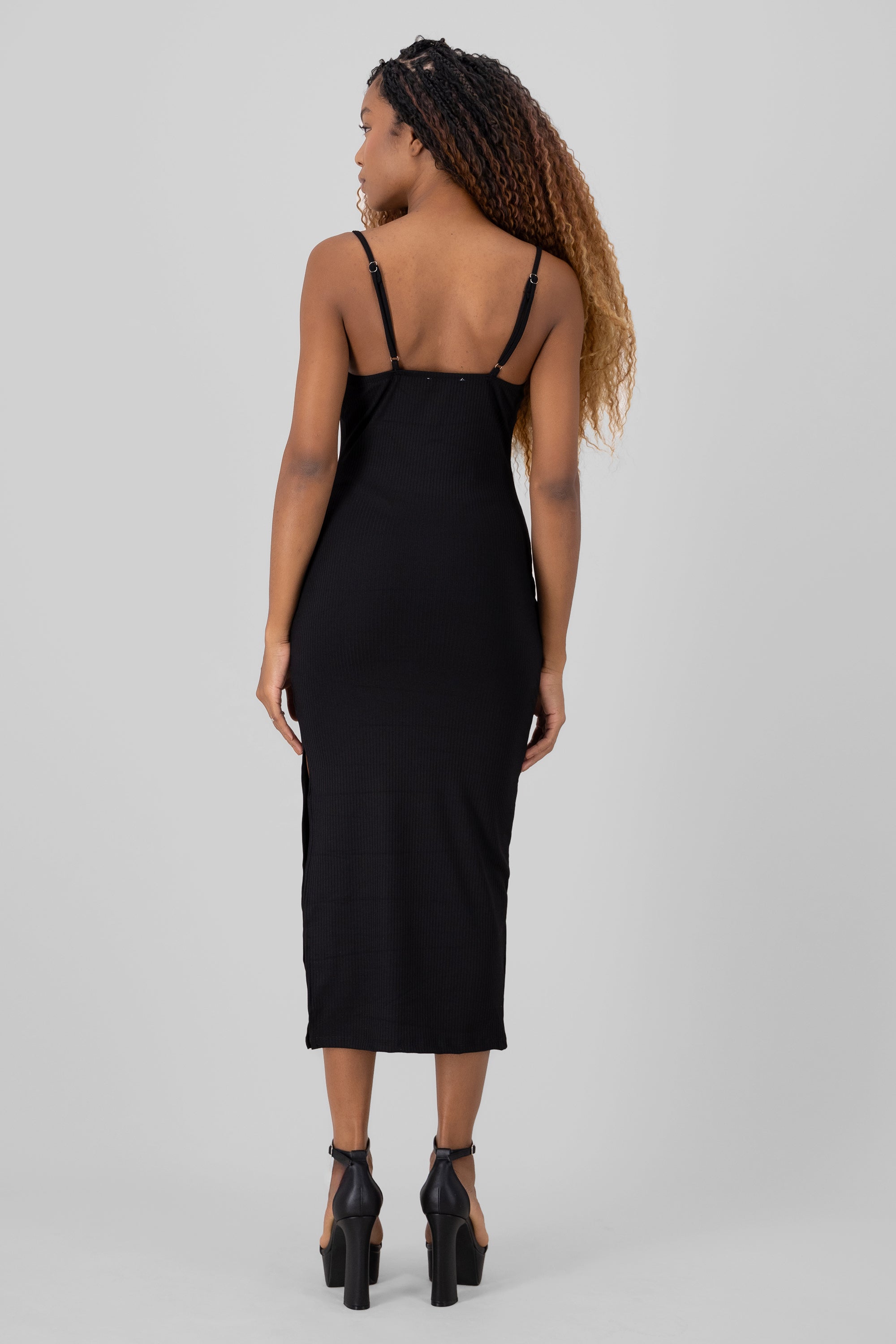 Maxi dress braces BLACK