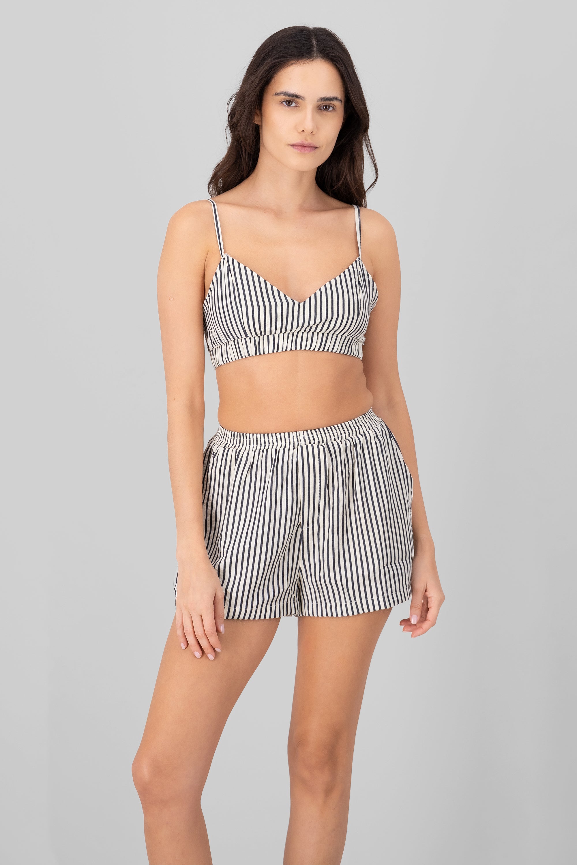 Crop top stripes Combo bone