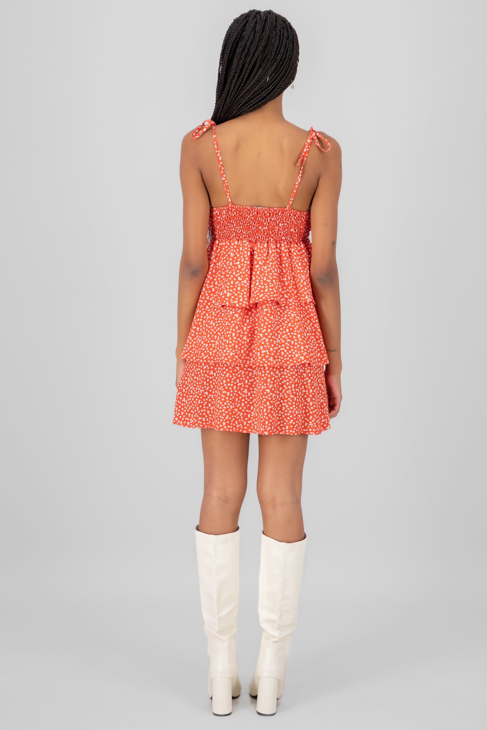 Flower patterned dress Combo red