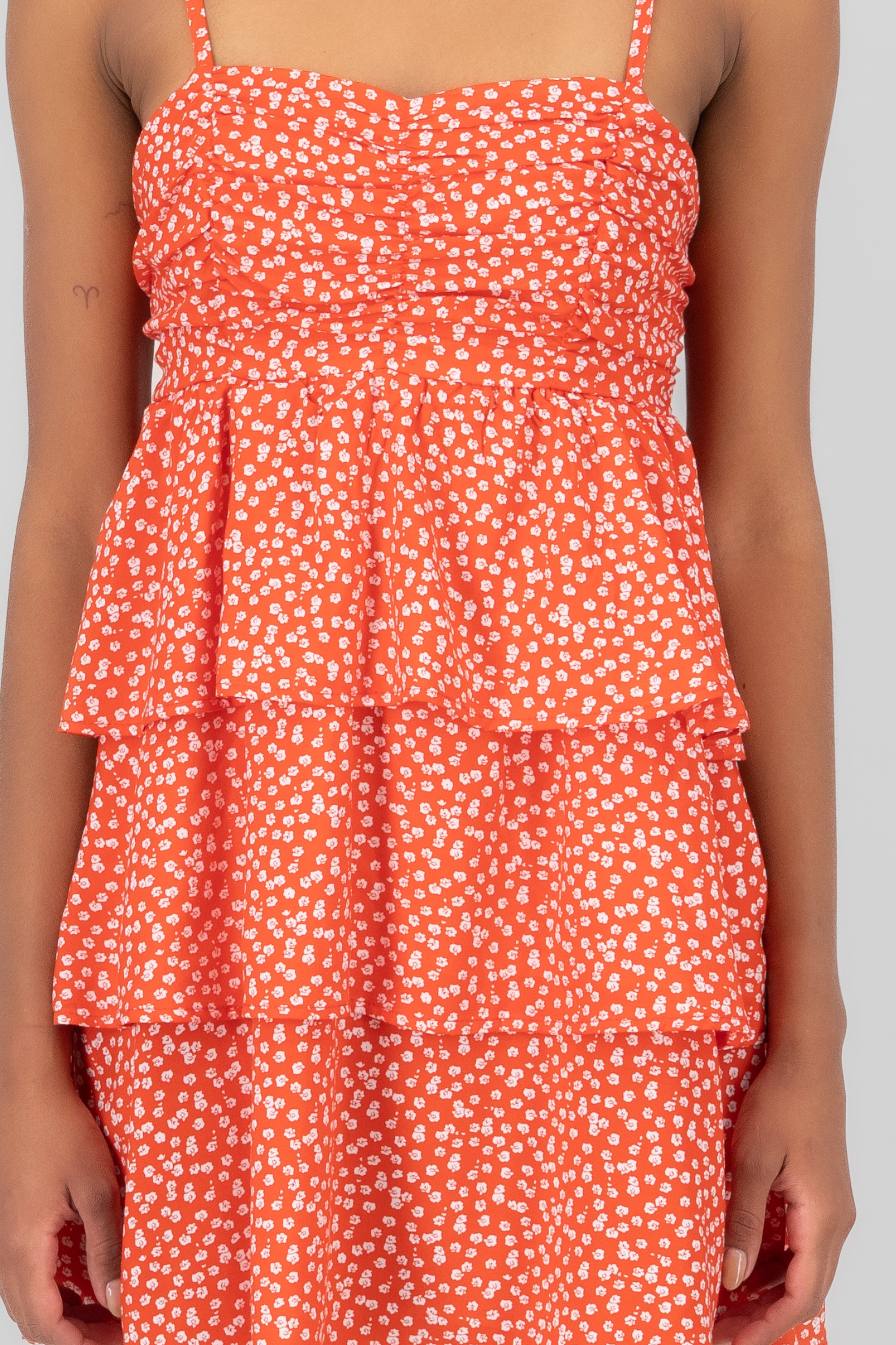 Flower patterned dress Combo red