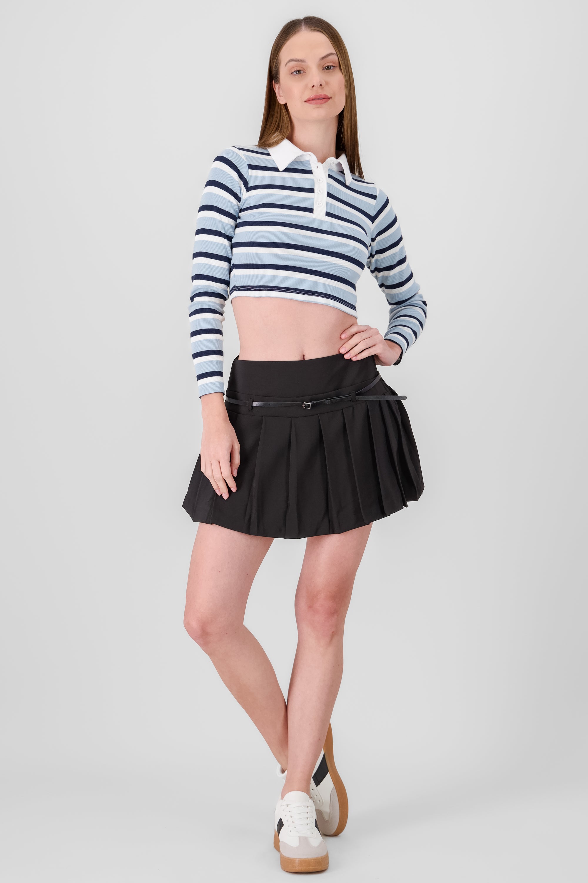 Short Lisa Tableda skirt with belt BLACK