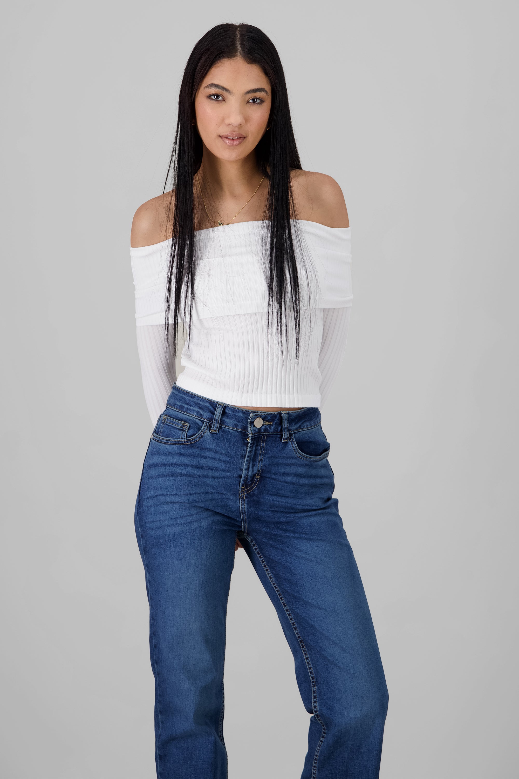 Top off shoulder seamless BLANCO