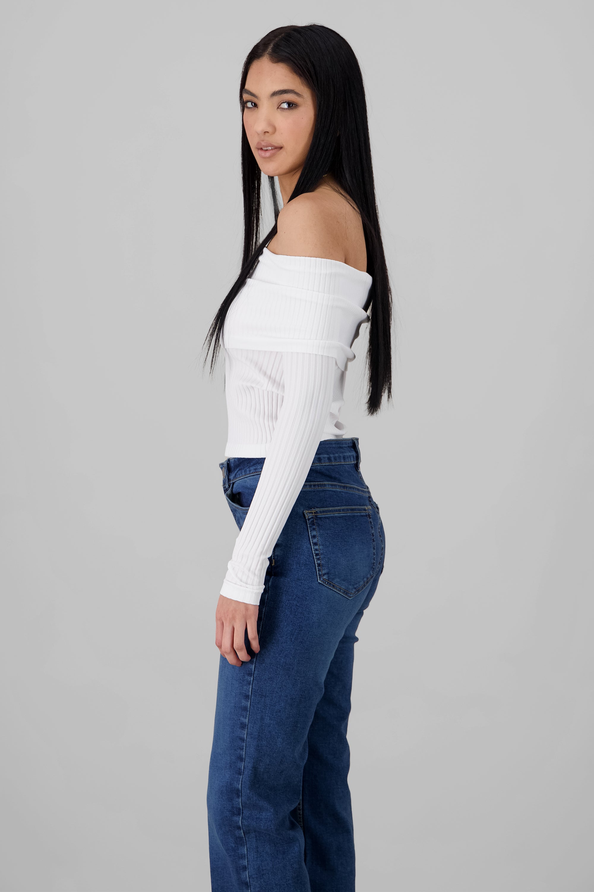 Top off shoulder seamless BLANCO