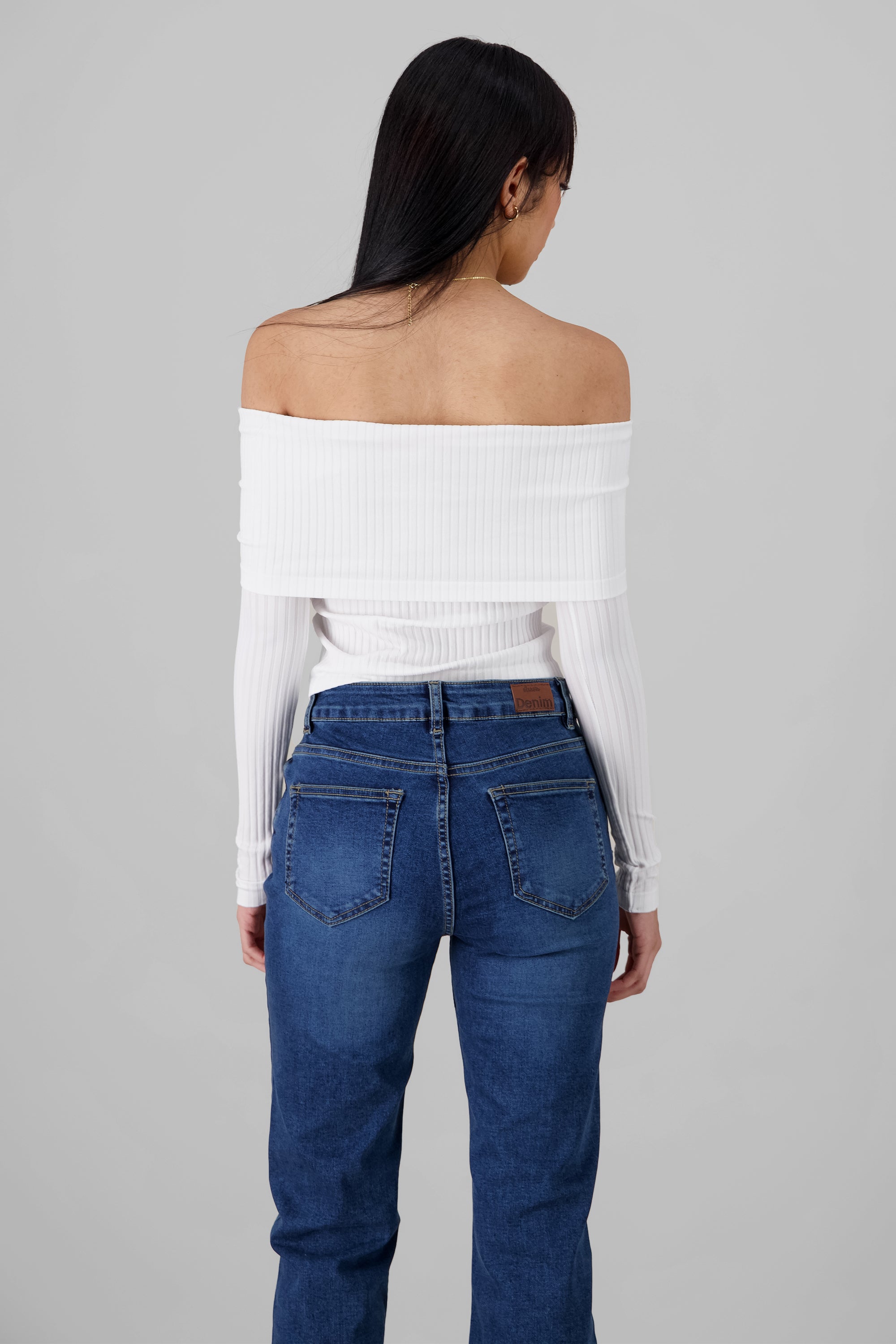 Top off shoulder seamless BLANCO