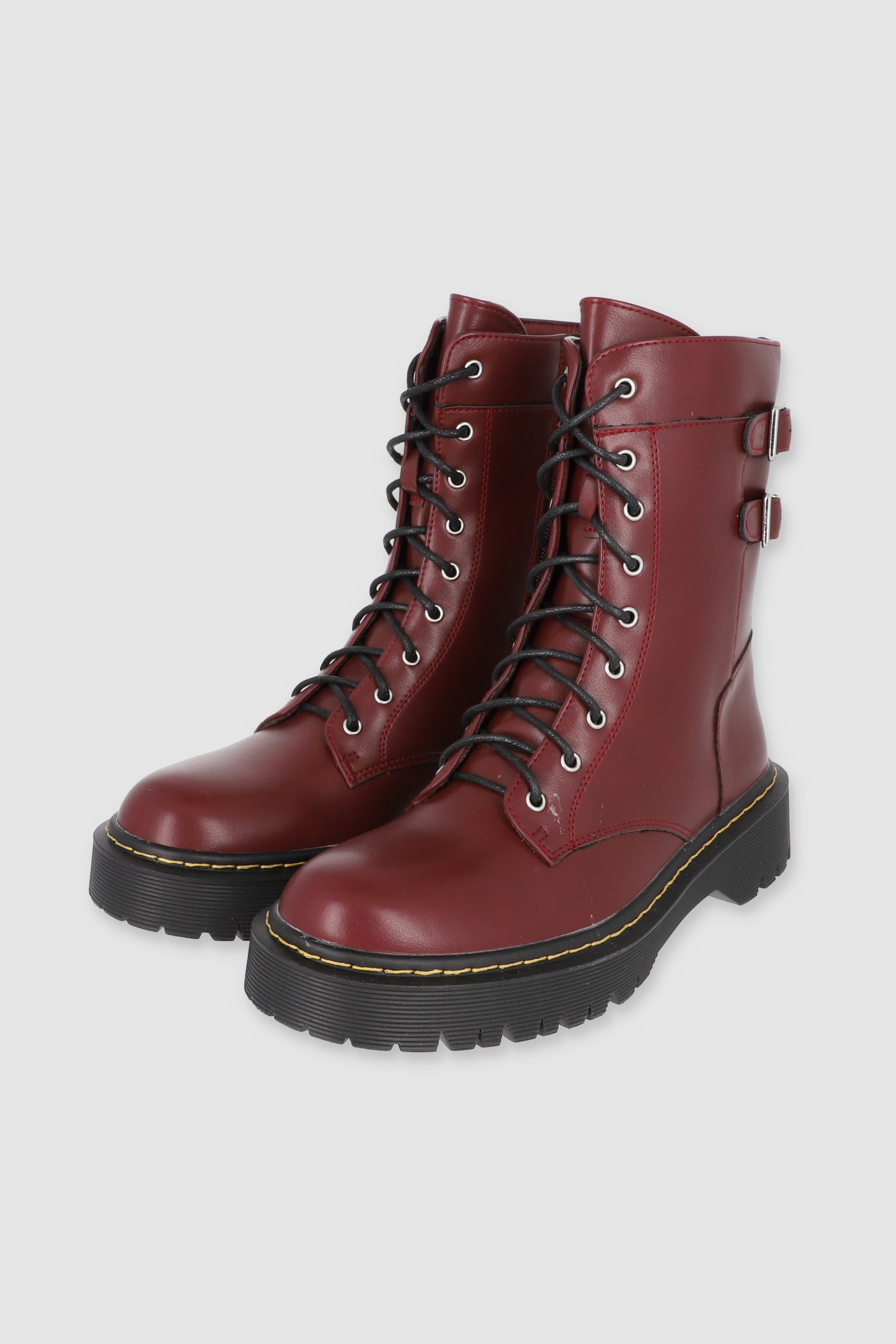 BOTA COMBAT HEBILLAS VINO