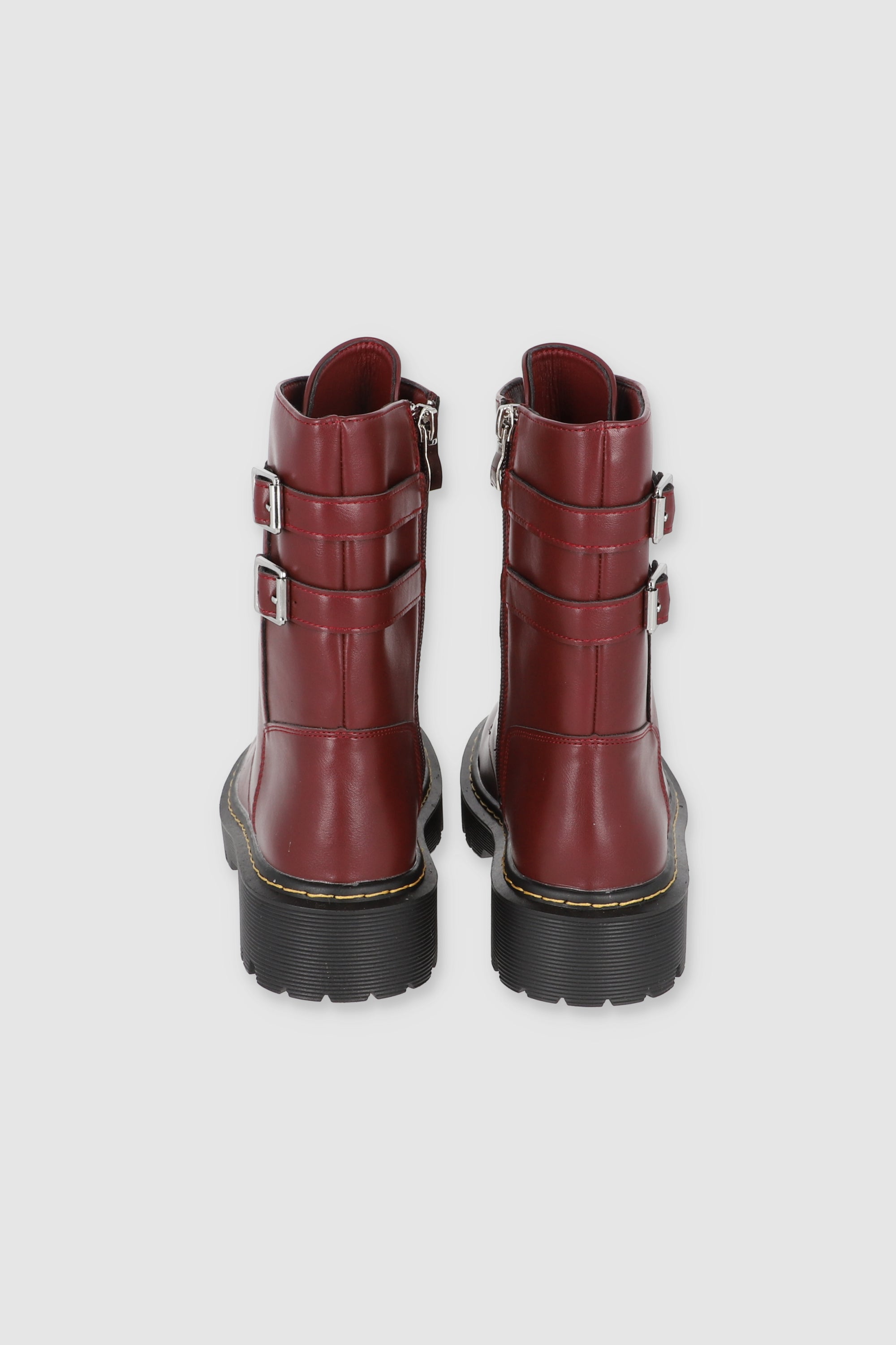 BOTA COMBAT HEBILLAS VINO