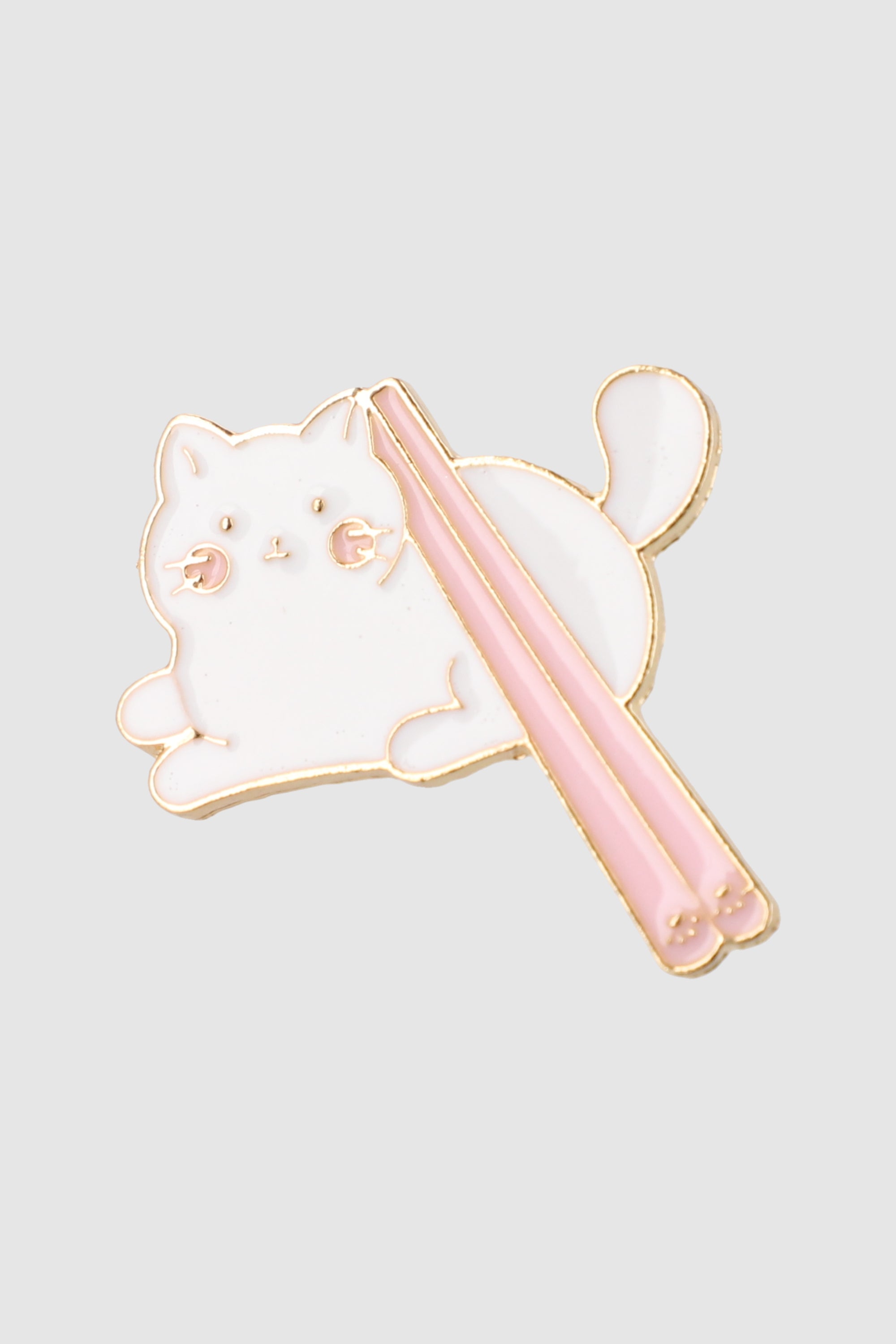 Pin gato palillos BLANCO