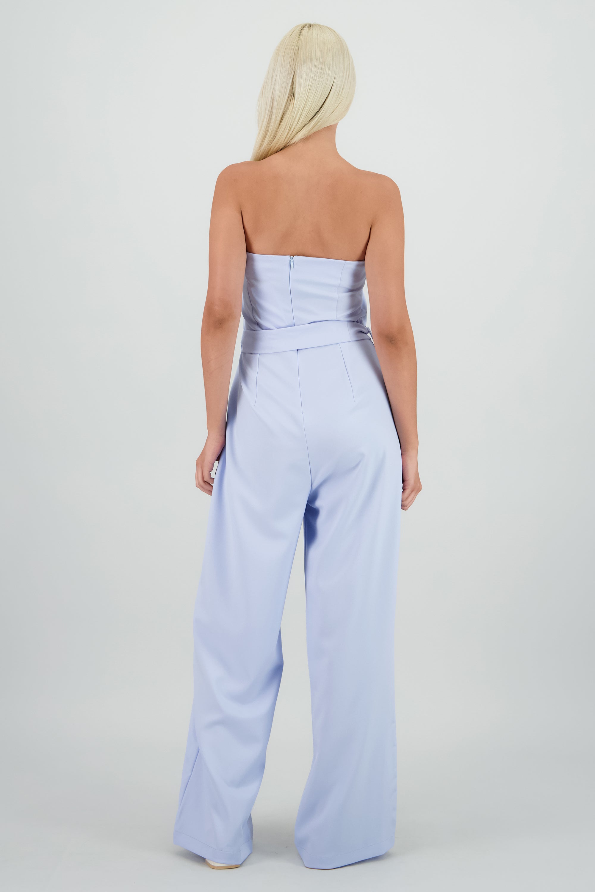 Jumpsuit strapless sastreado AZUL PASTEL