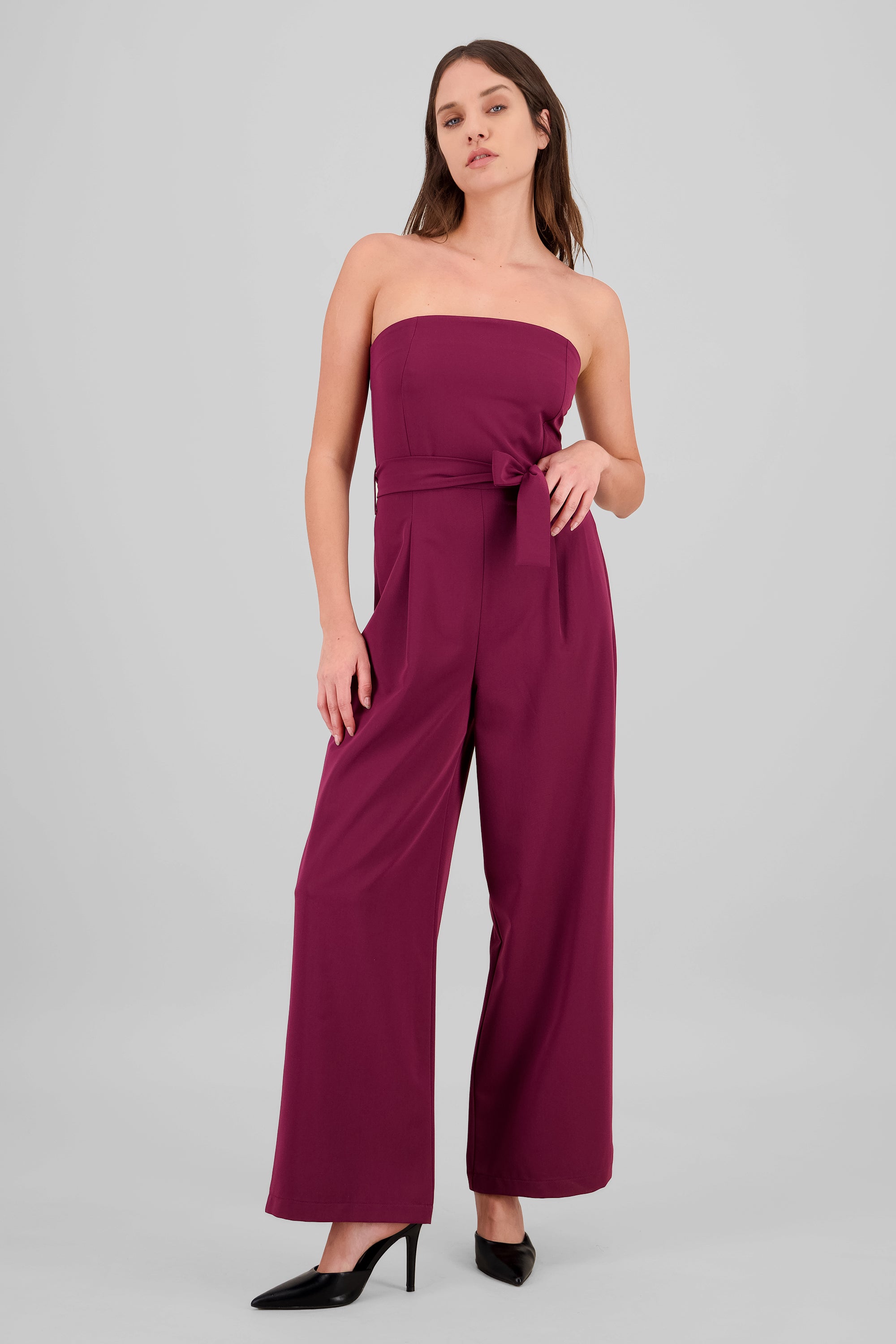 Jumpsuit strapless sastreado CIRUELA