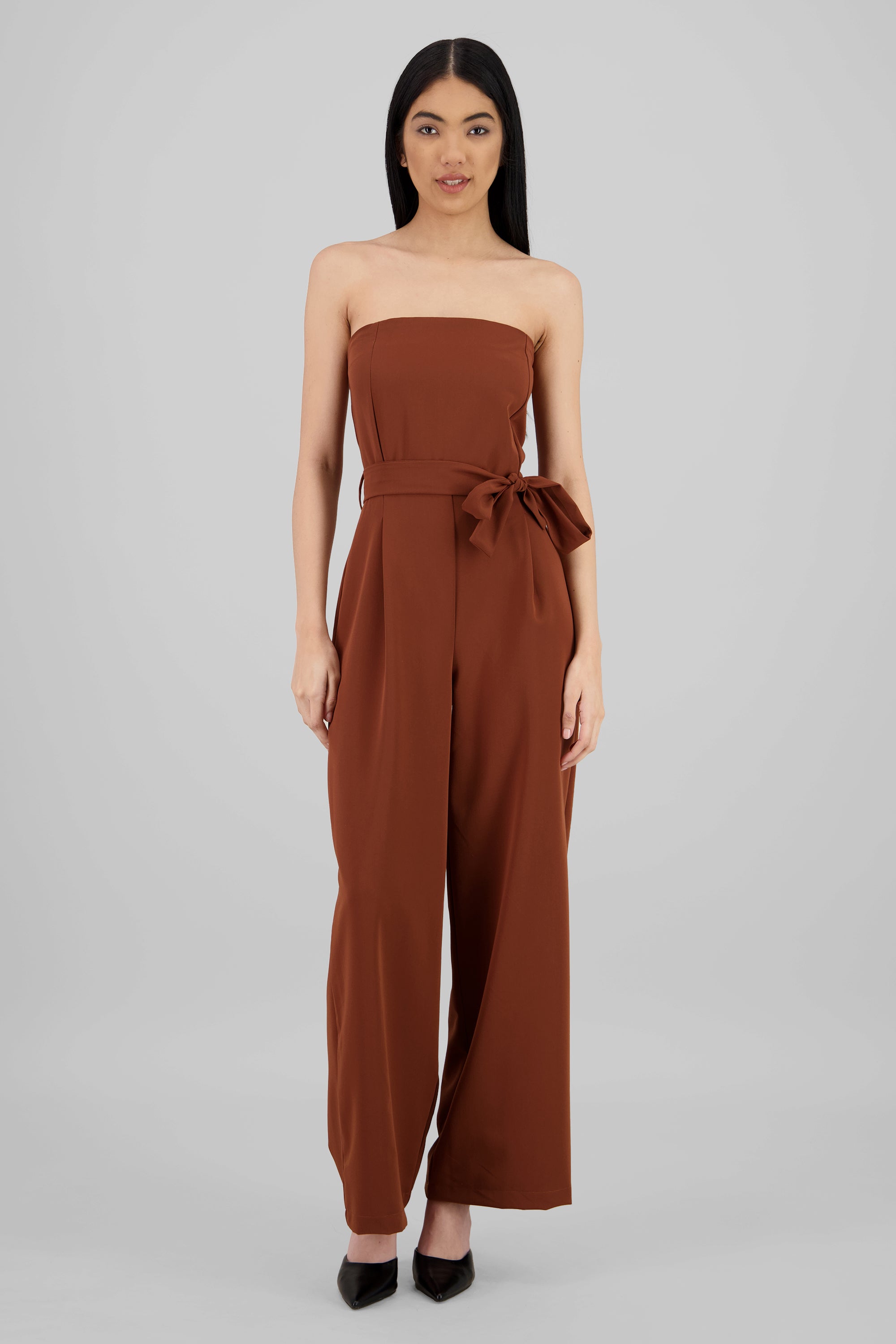 Jumpsuit strapless sastreado CHOCOLATE