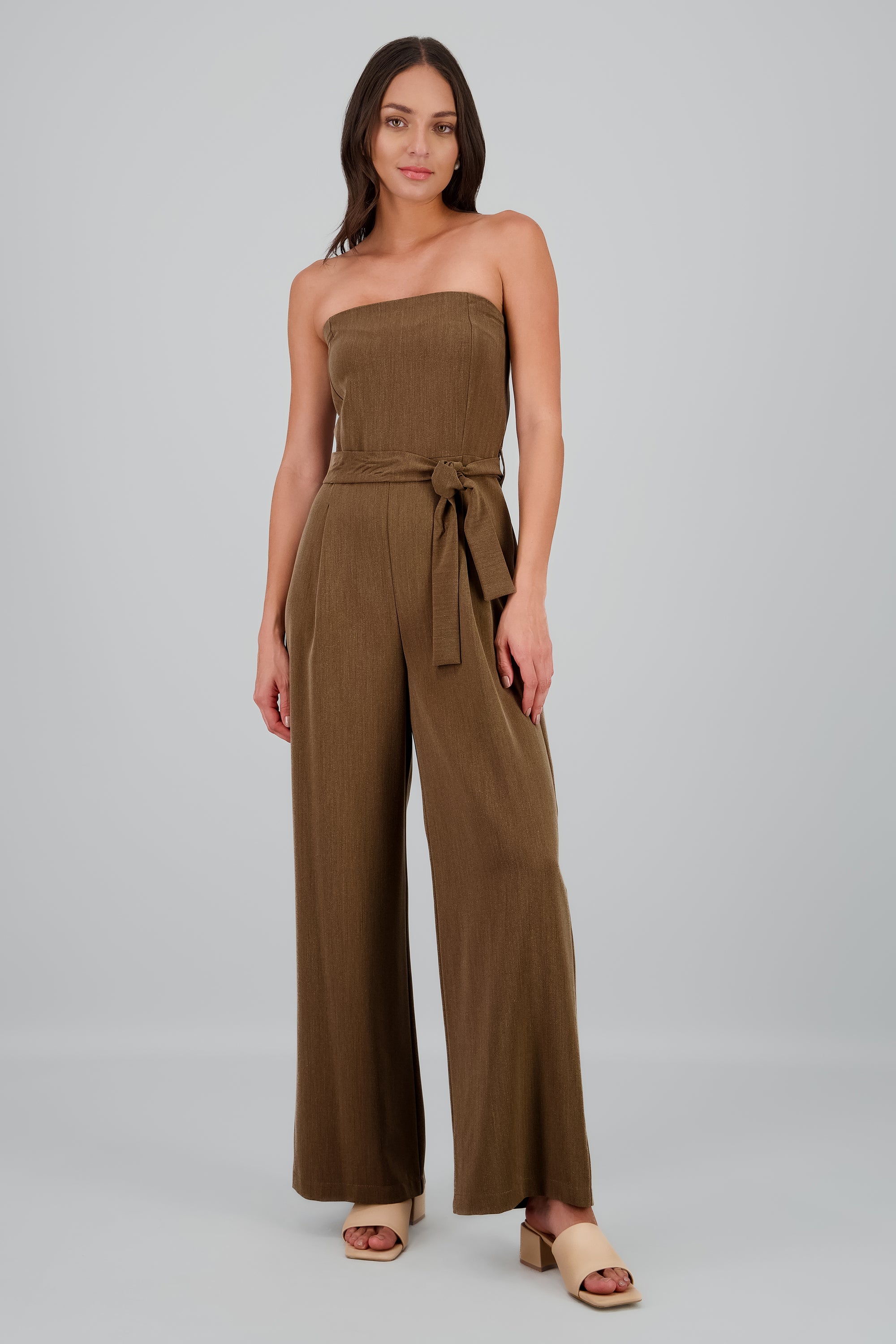 Jumpsuit strapless sastreado KHAKI