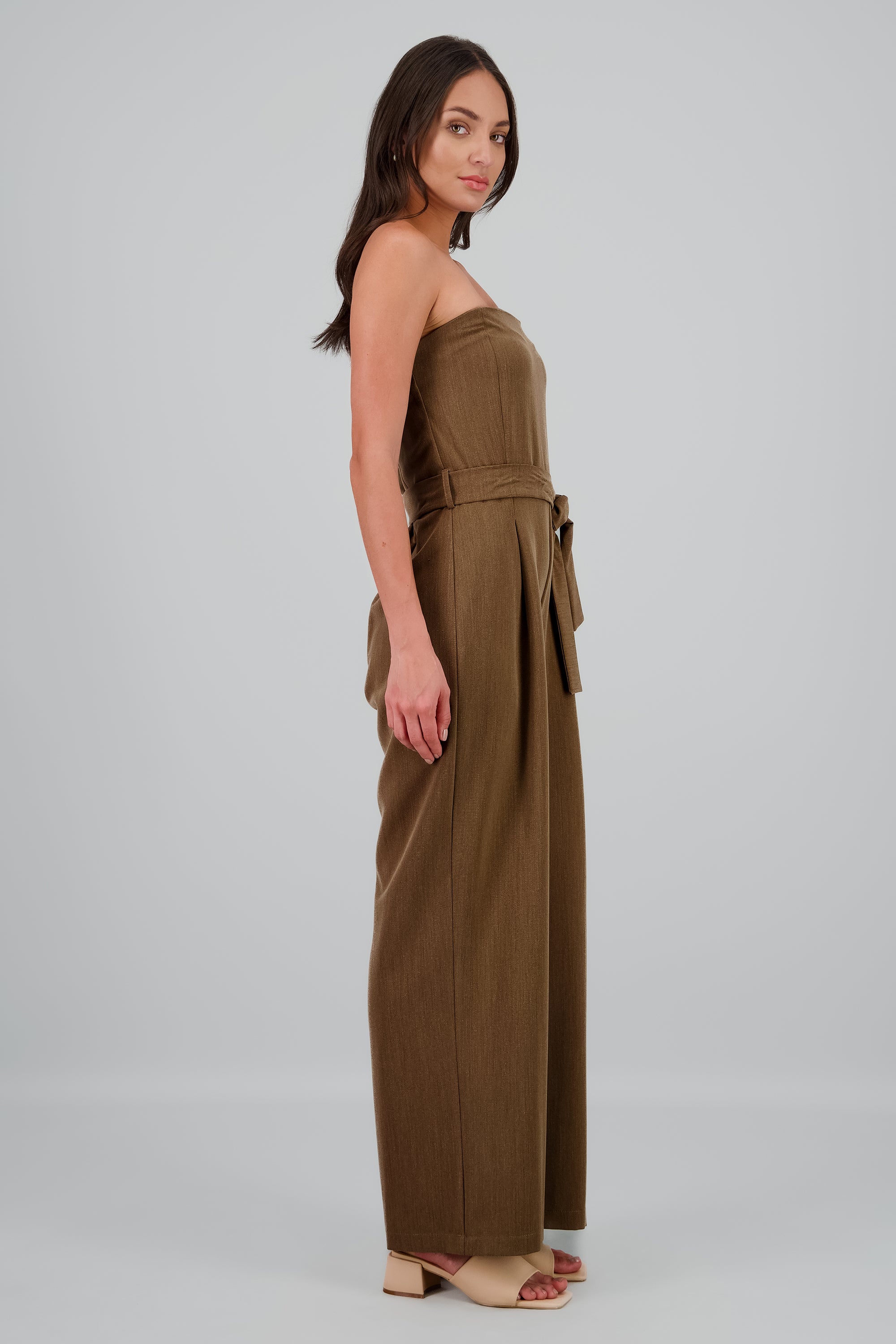 Jumpsuit strapless sastreado KHAKI