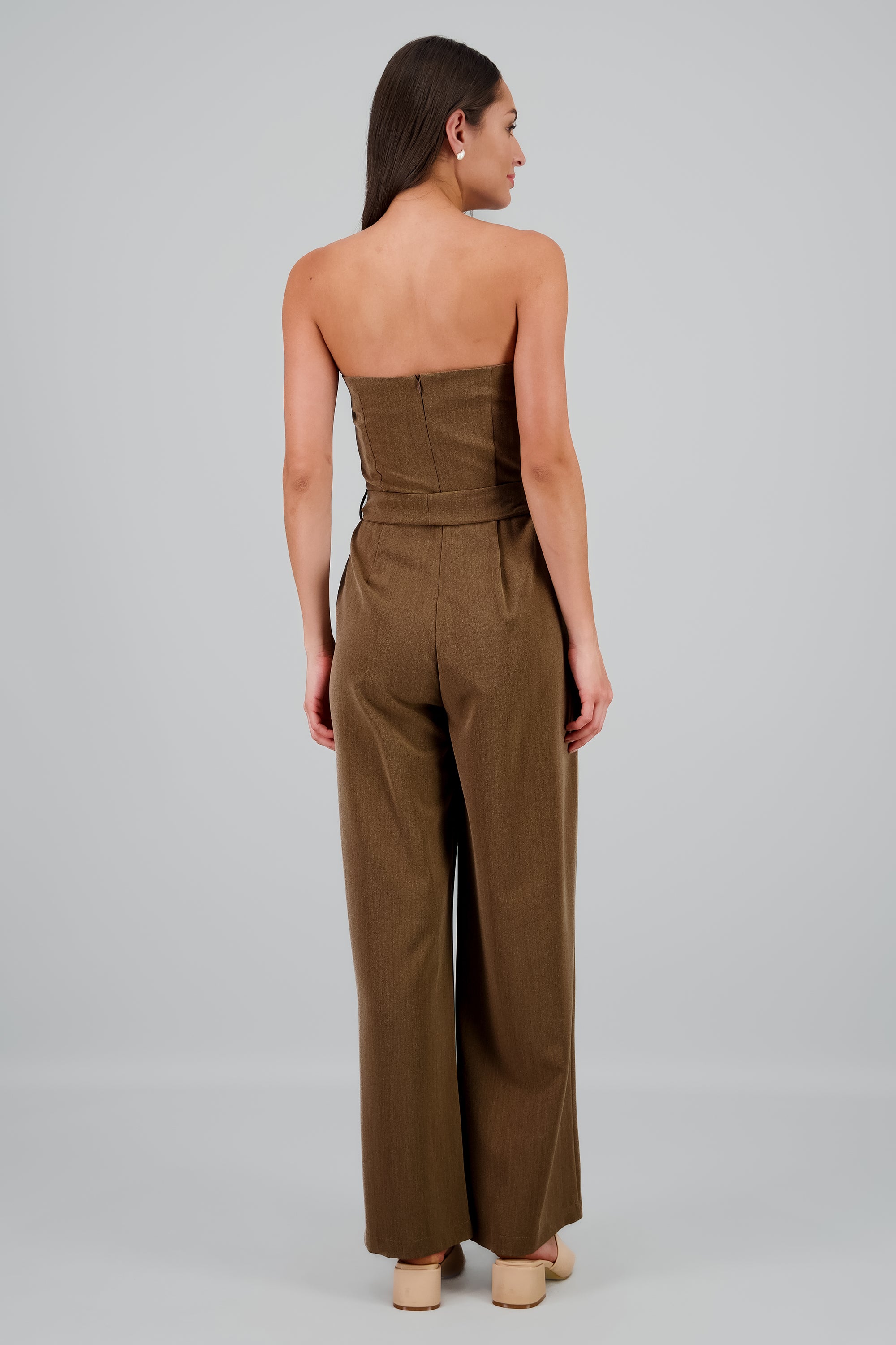 Jumpsuit strapless sastreado KHAKI