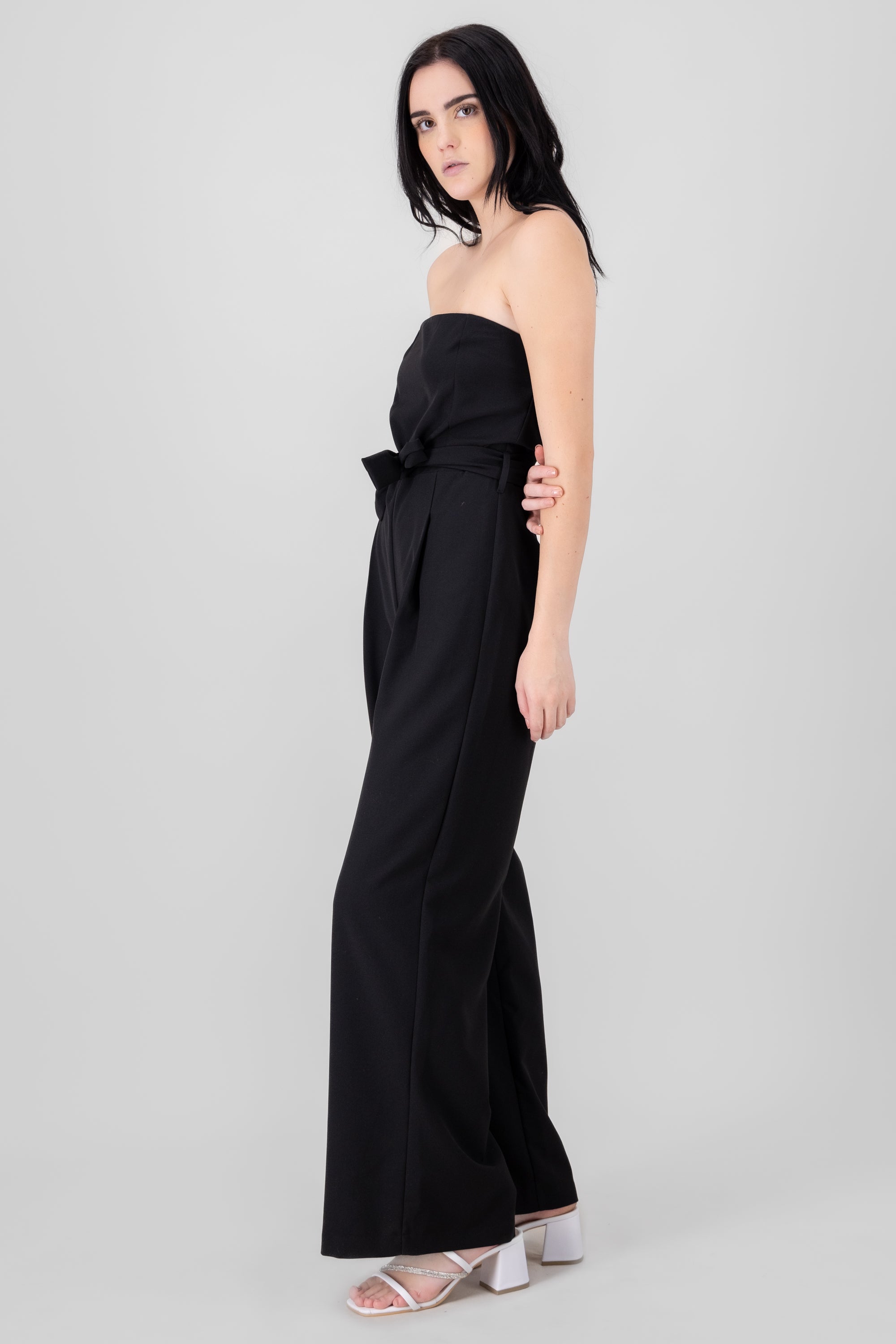 Jumpsuit strapless tailored BLACK