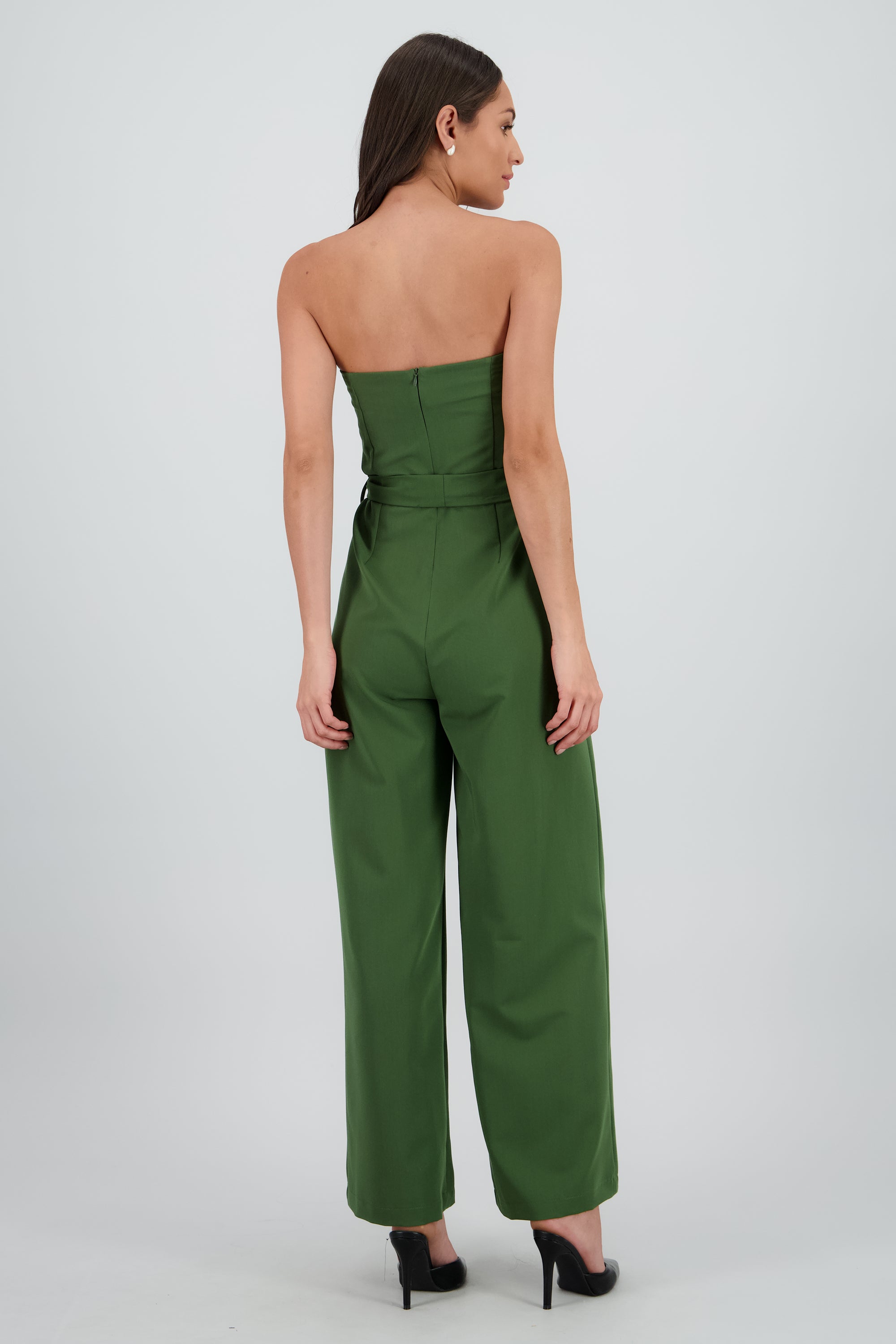 Jumpsuit strapless sastreado VERDE