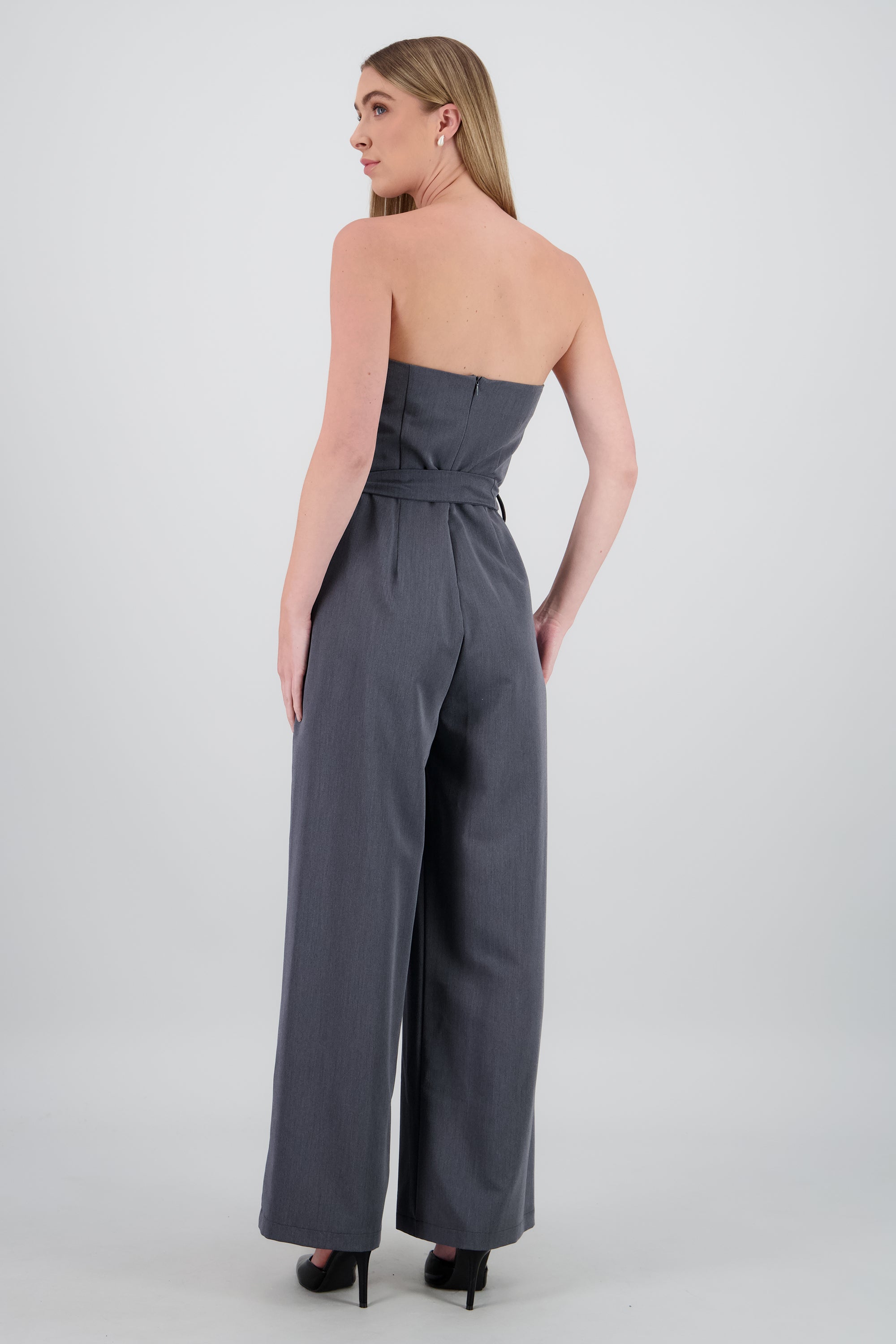 Jumpsuit strapless sastreado GRIS OBSCURO