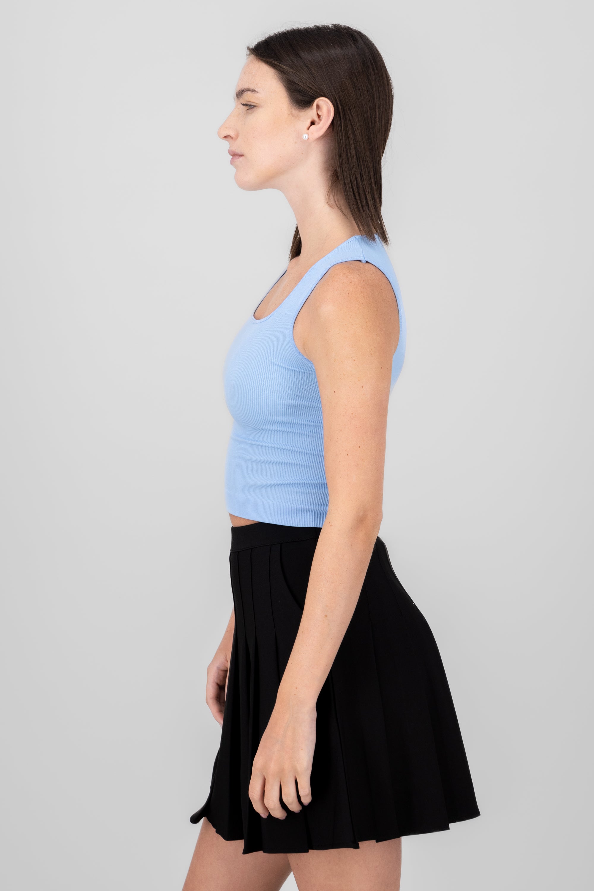 Top Seamless Square Escotery Sky blue
