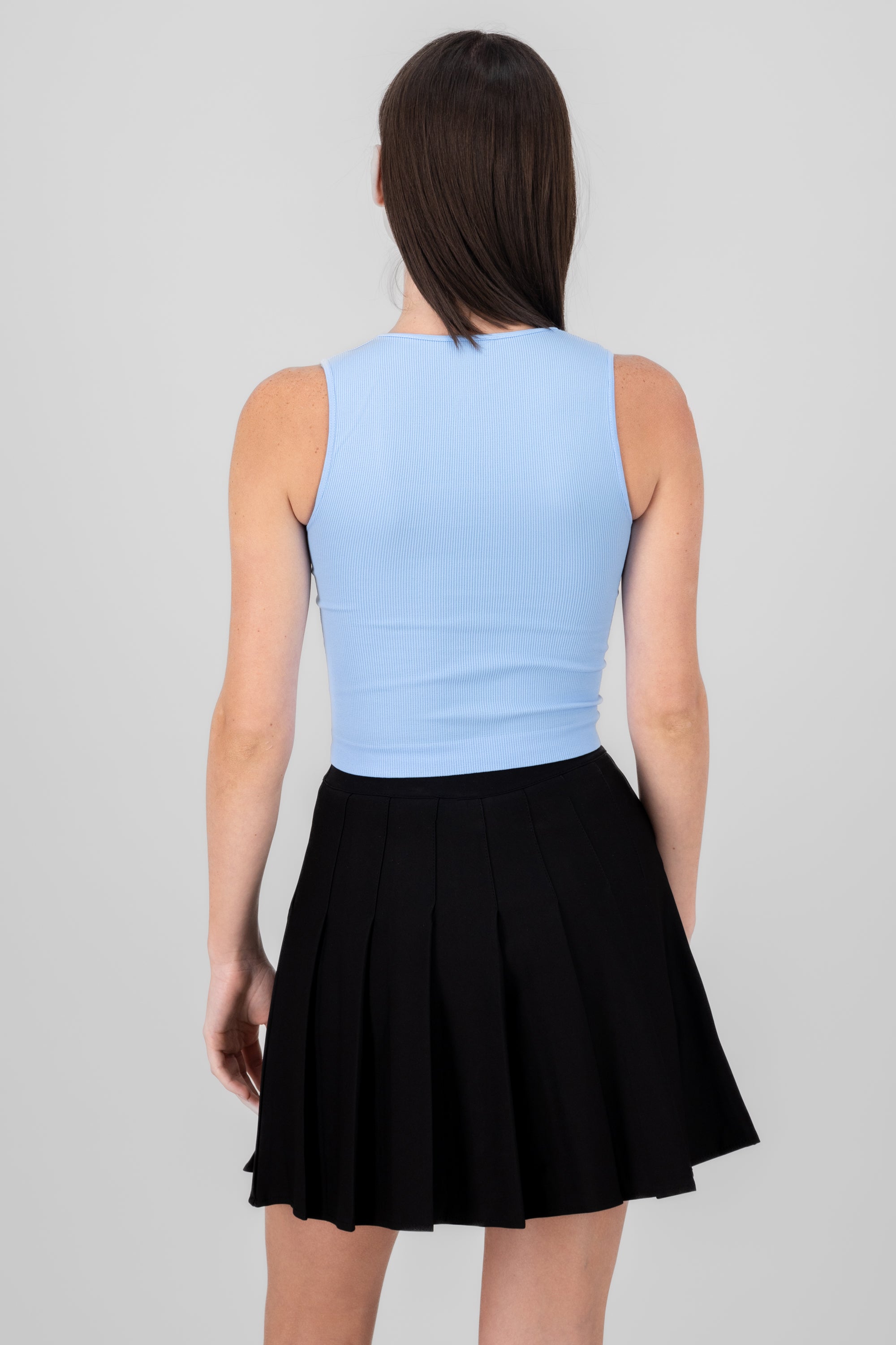 Top Seamless Square Escotery Sky blue