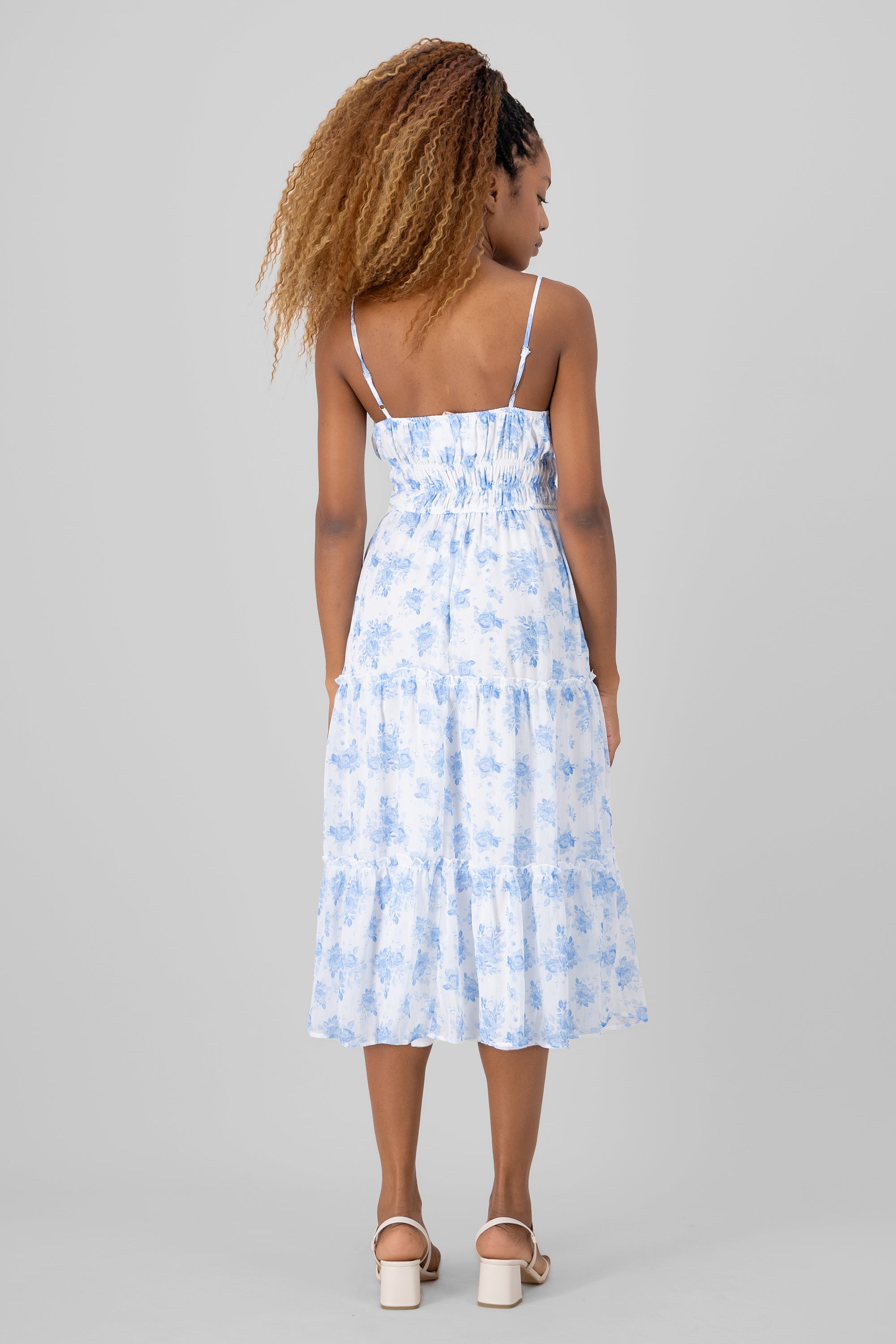 Midi flowers dress Combo blue