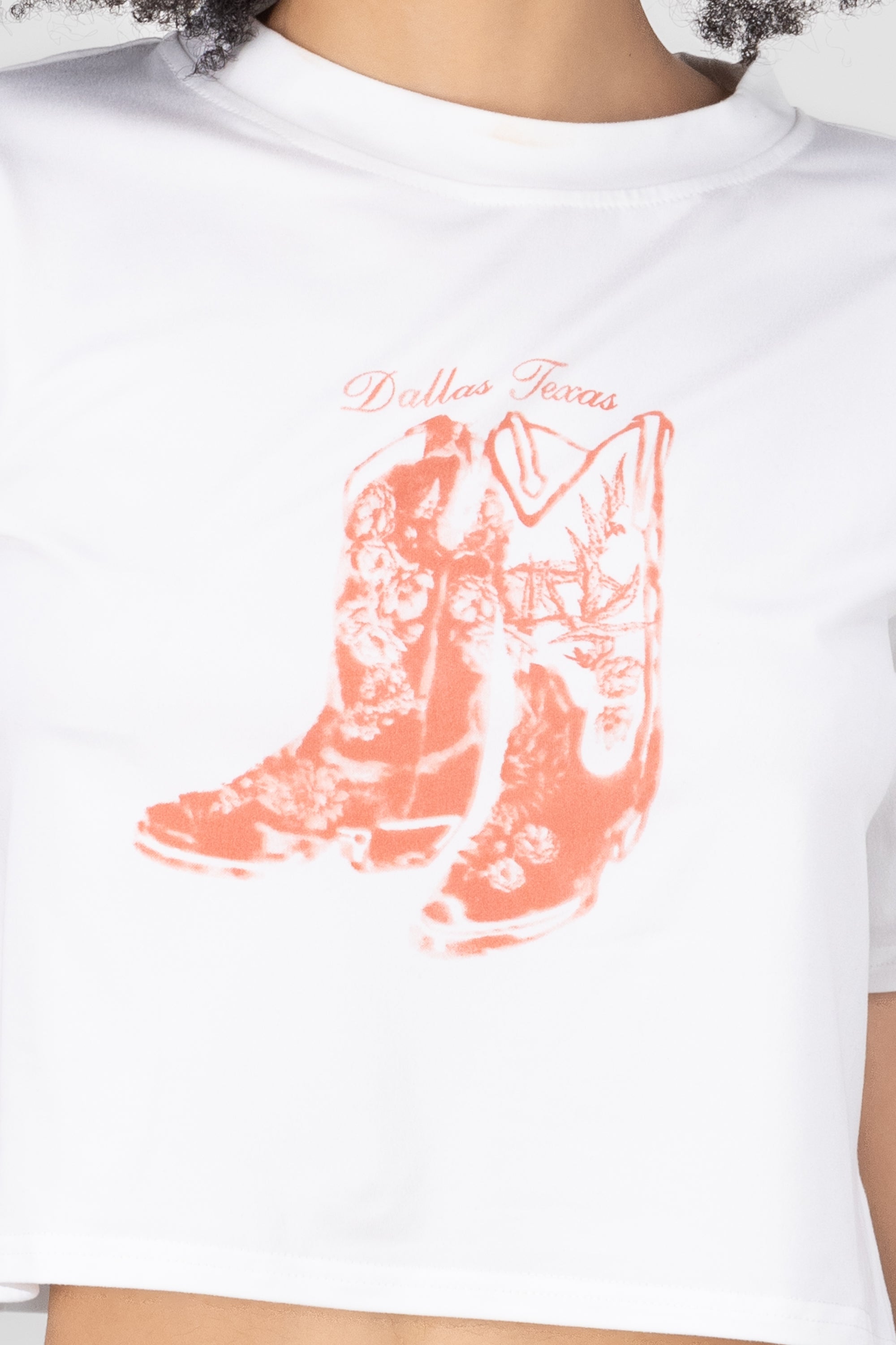 Playera estampada bota vaquera BLANCO COMBO