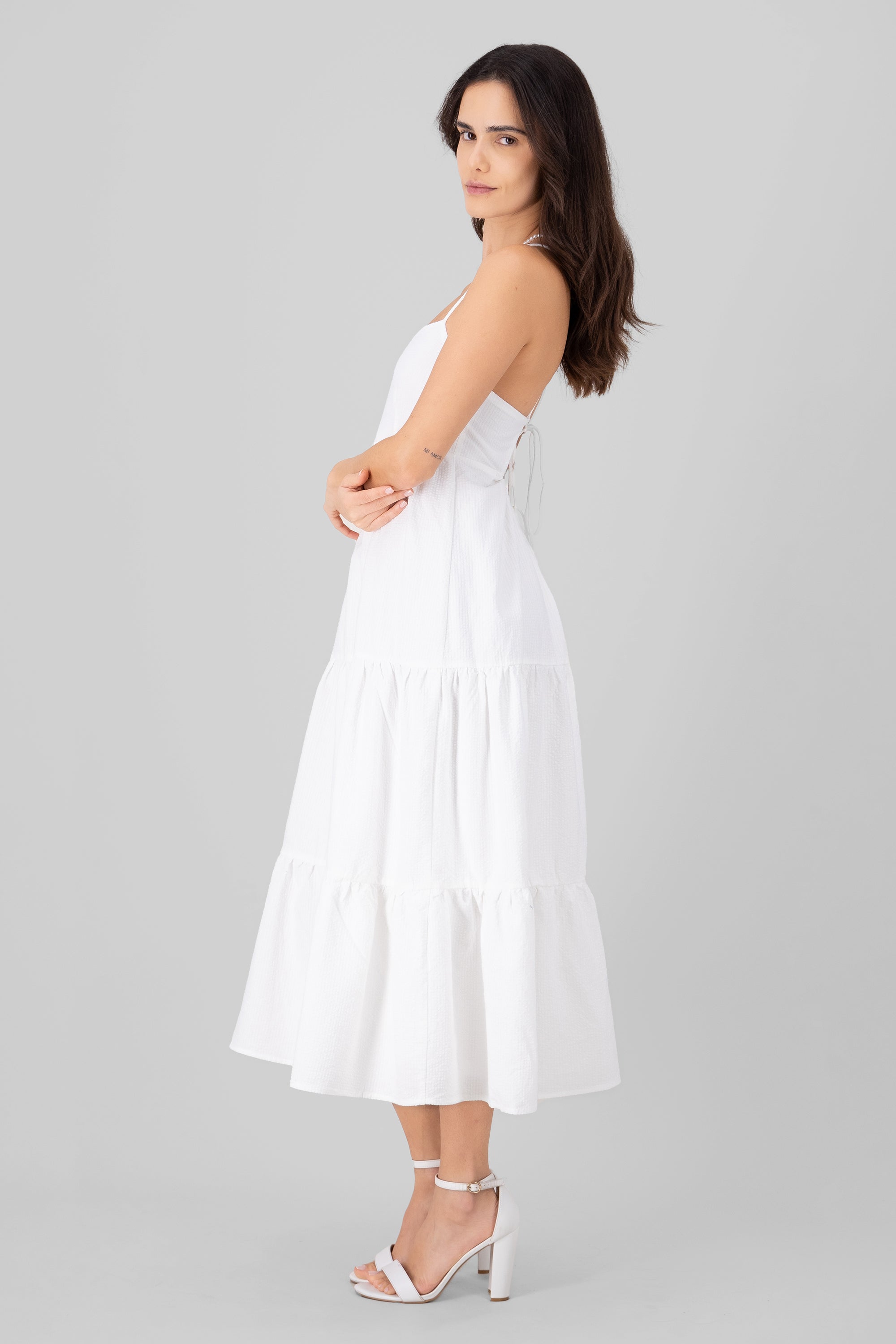 Maxi vestido textura BLANCO