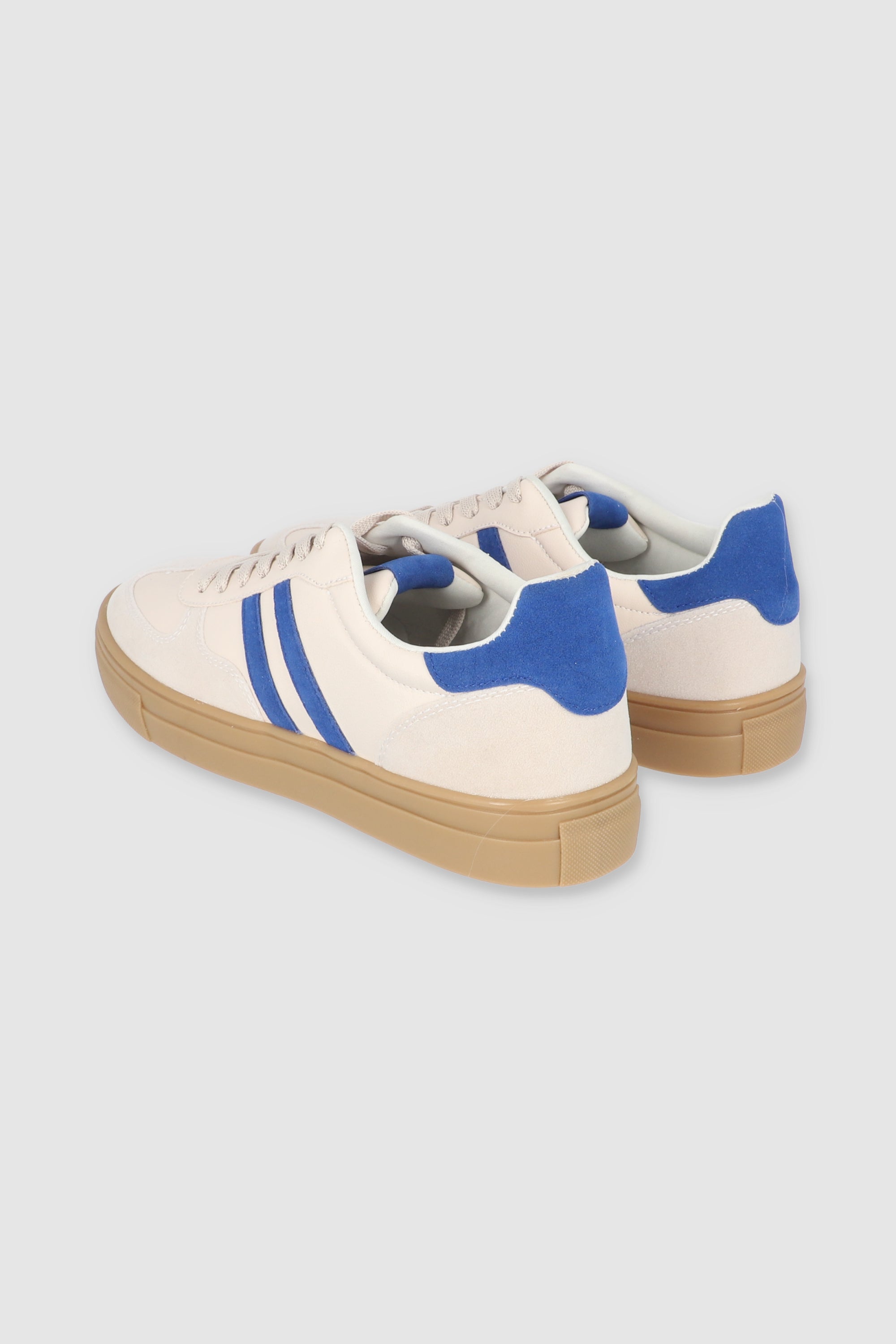 TENIS DOS LINEAS SUELA ALTA AZUL