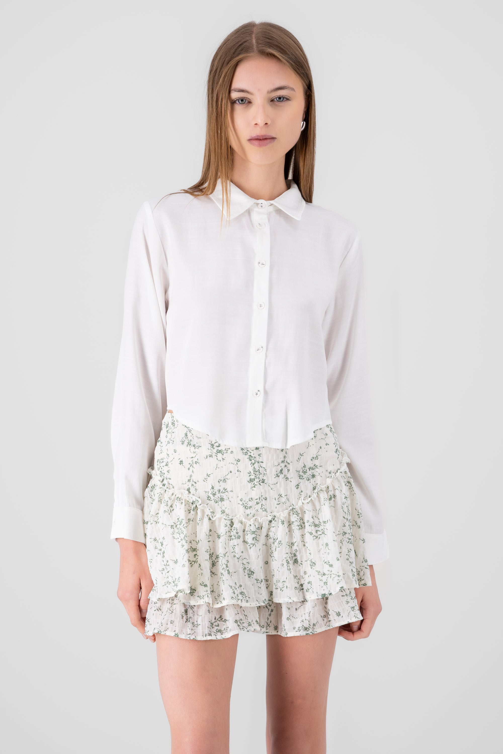 Long Manga Detaile Camisa Site WHITE