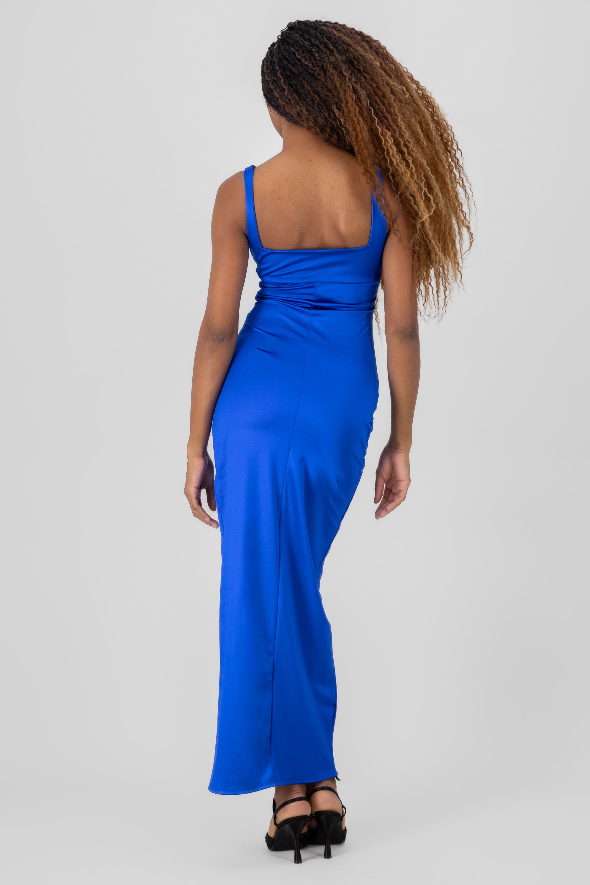 Vestido maxi satin AZUL REY