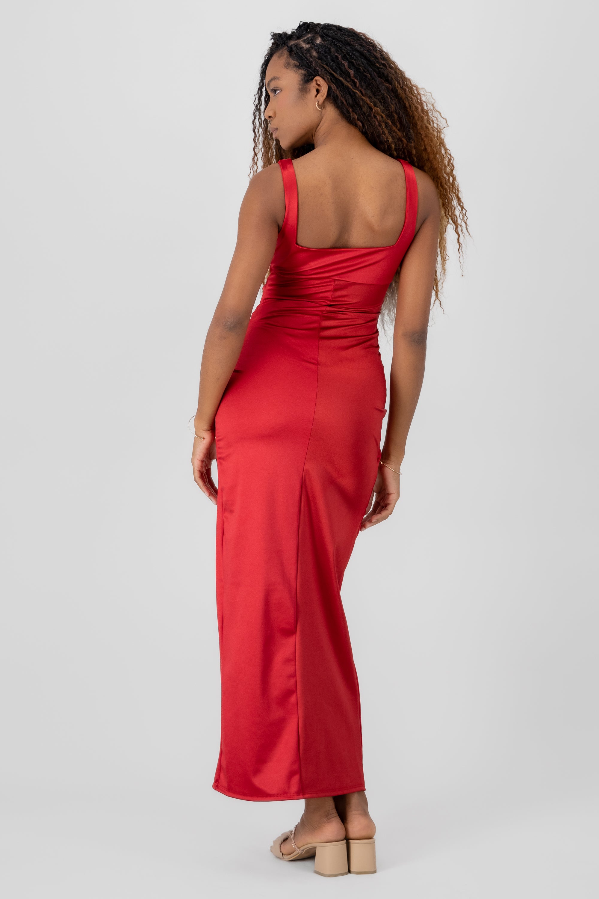 Vestido maxi satin VINO