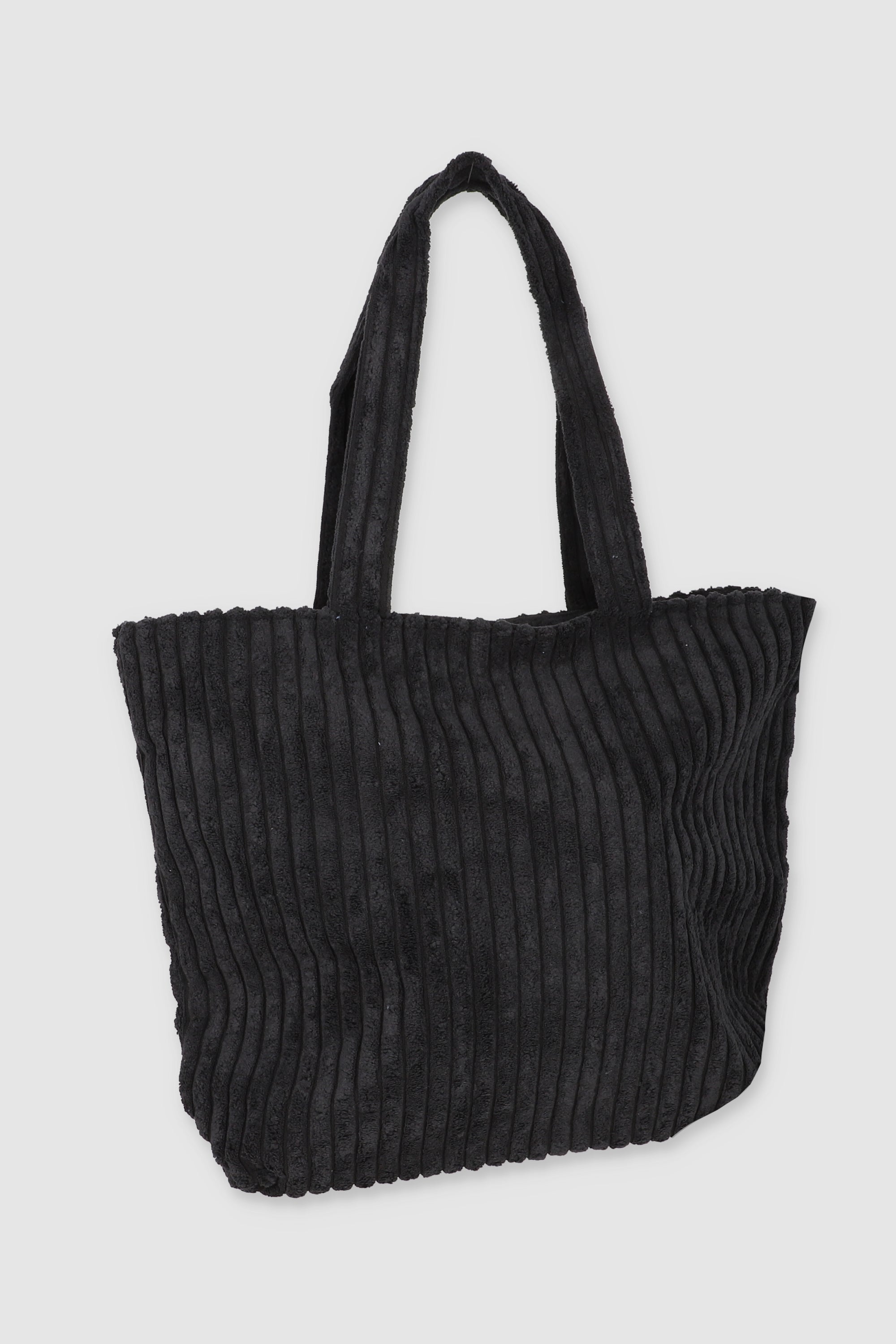 Bolsa tote pana ancha NEGRO