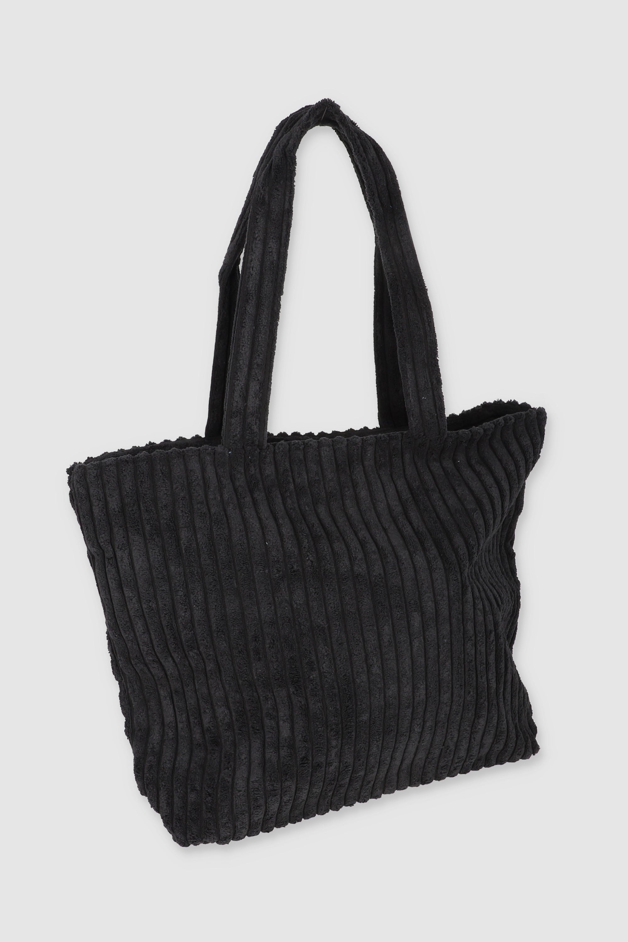 Bolsa tote pana ancha NEGRO