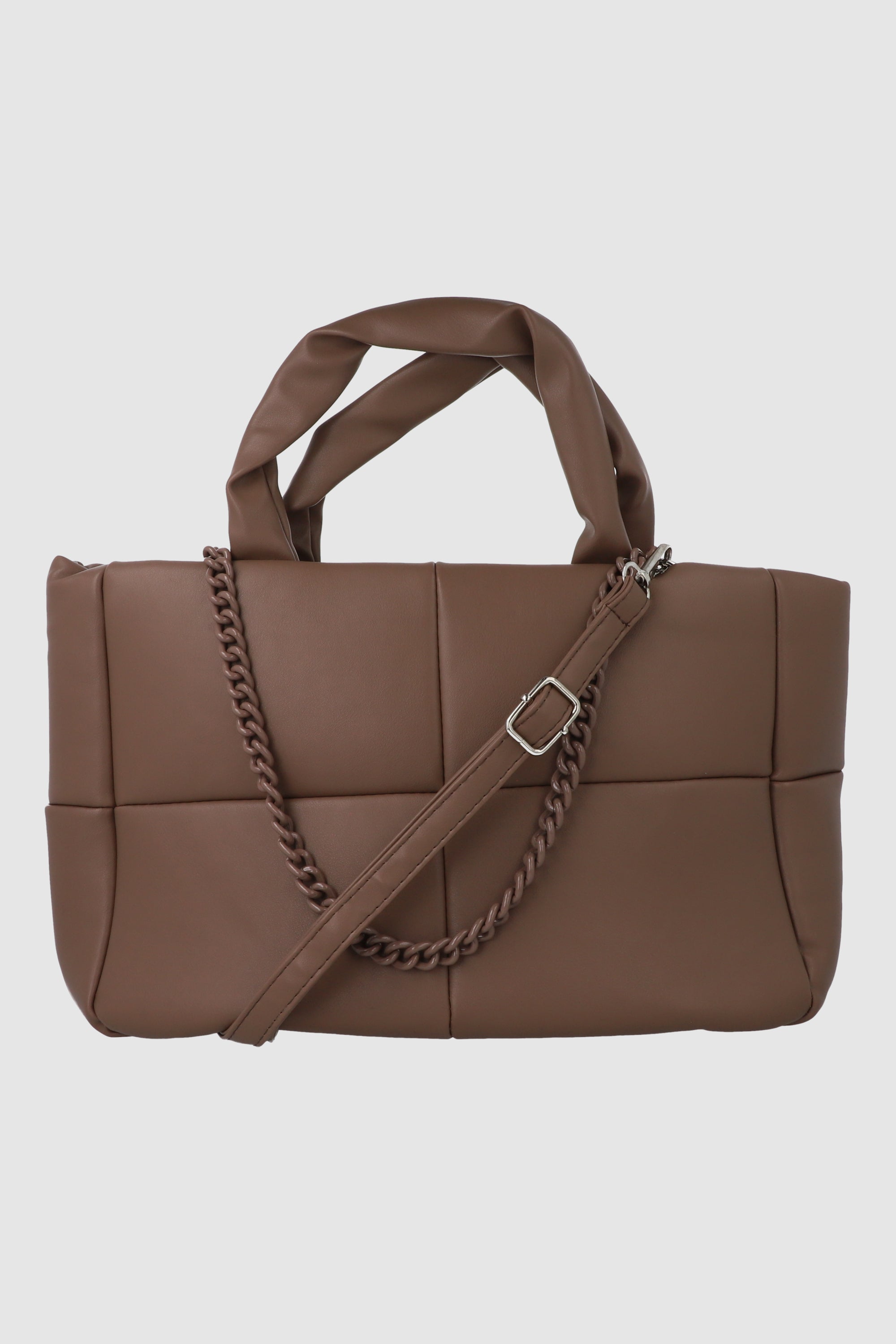 Bolsa tote capitonada puffy TAUPE