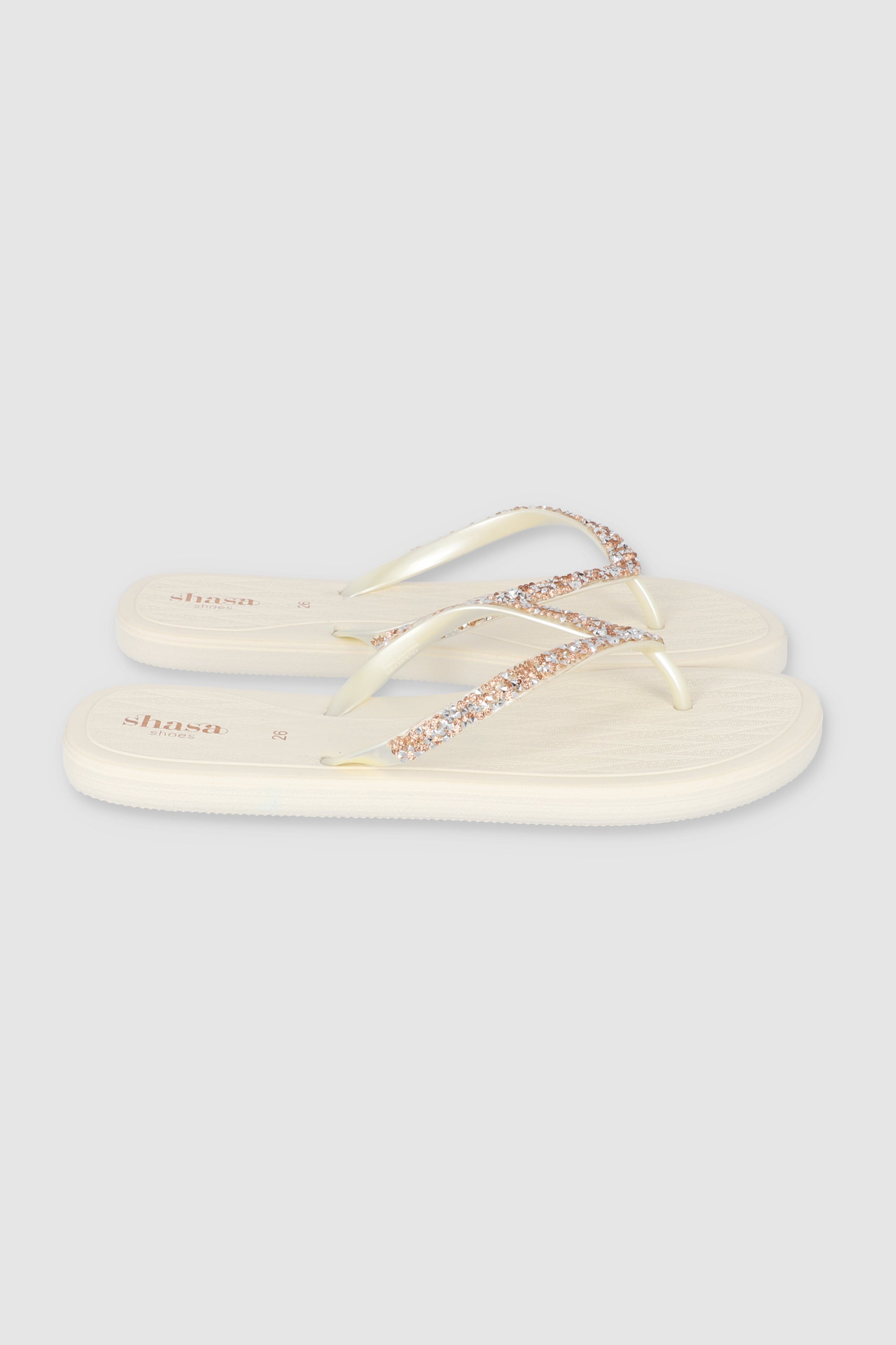 Flip Flops Chinela Brillo Roca NUDE