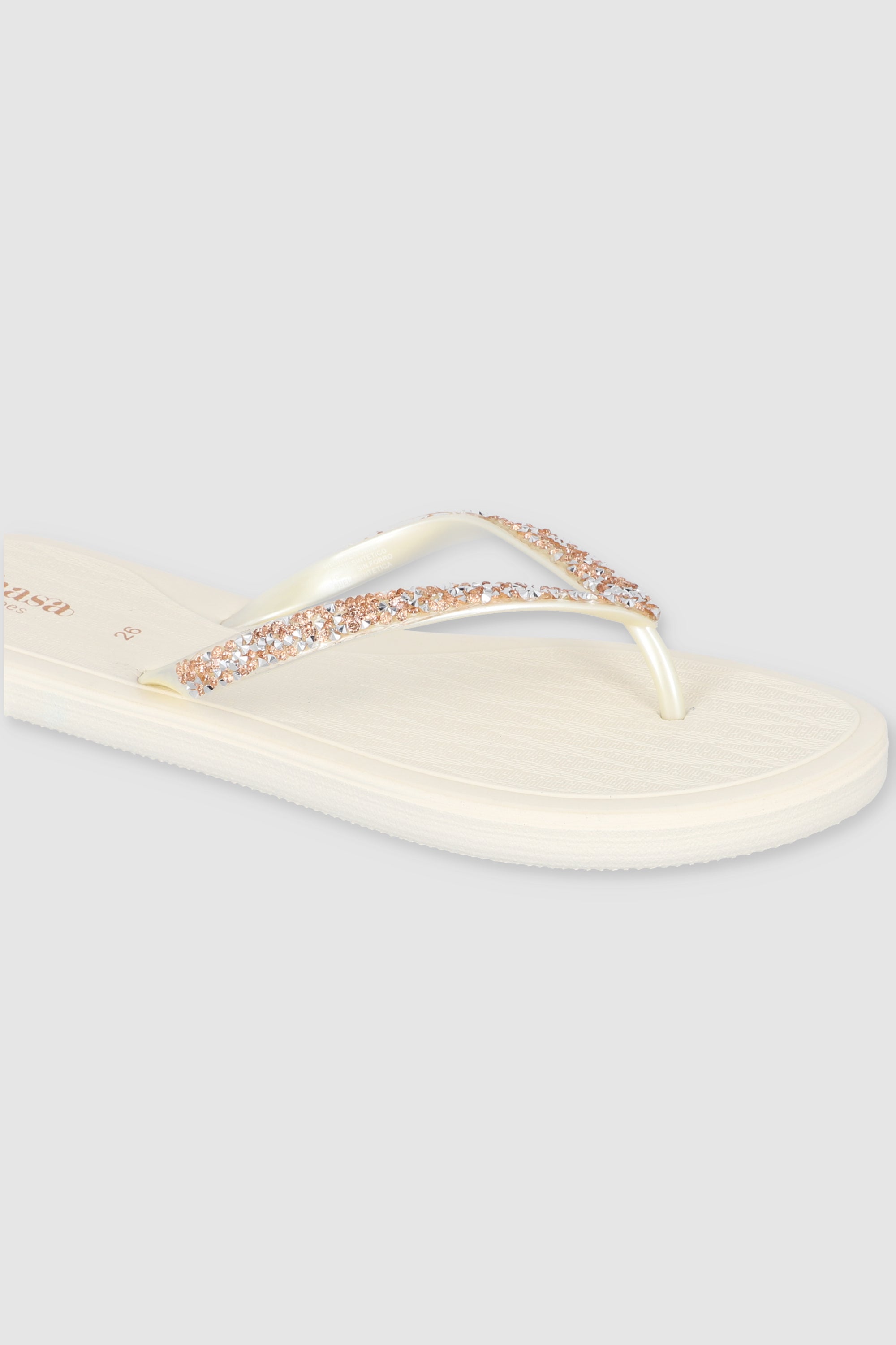 Flip Flops Chinela Brillo Roca NUDE