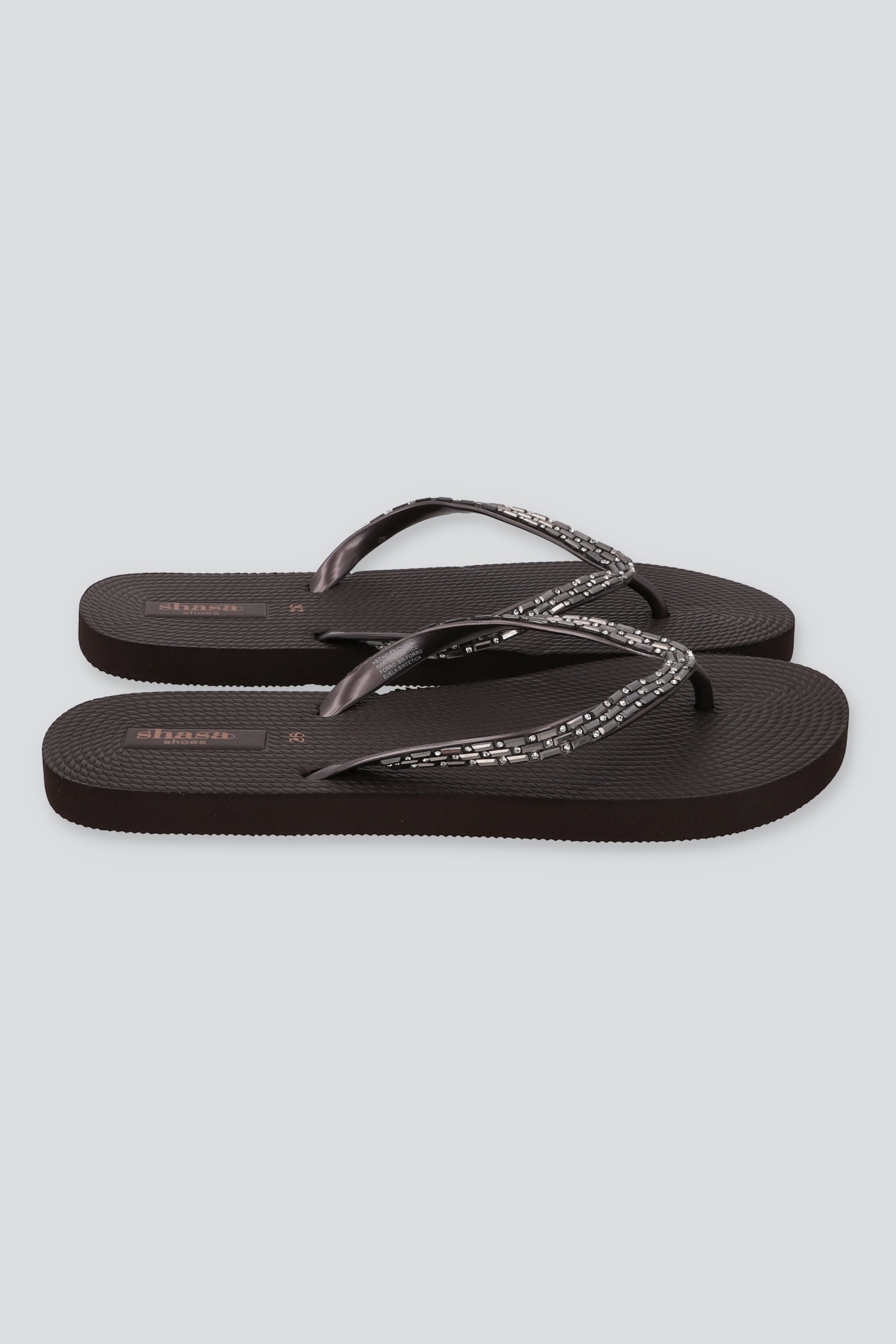 Flip Flops Brillos Rectángulo CAFE