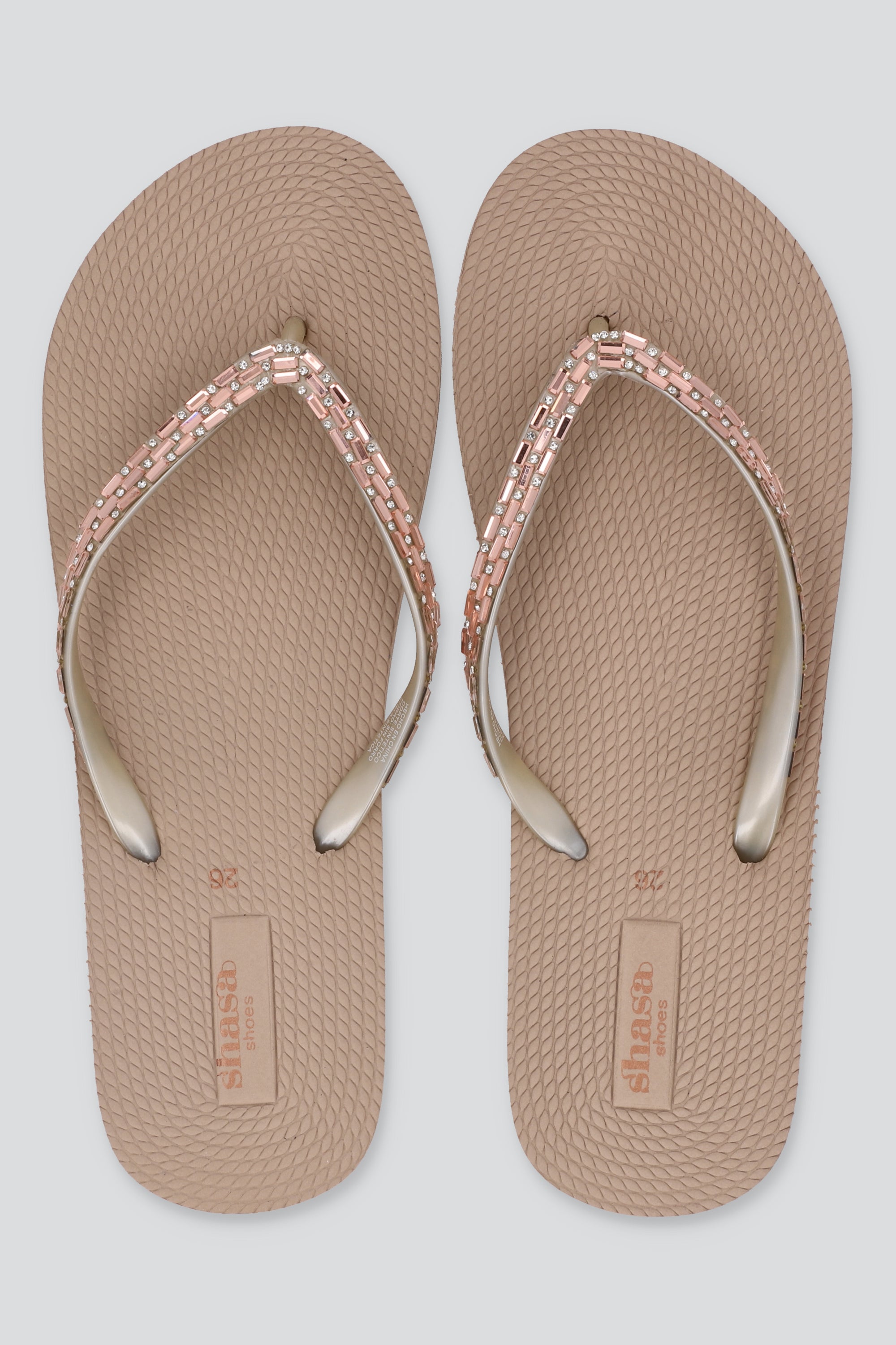 Flip Flops Brillos Rectángulo TAUPE