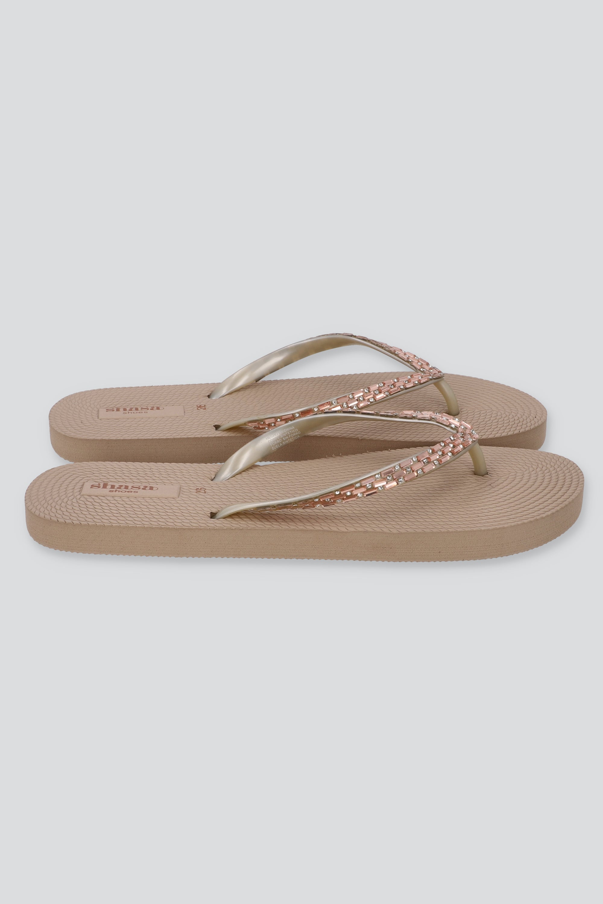 Flip Flops Brillos Rectángulo TAUPE
