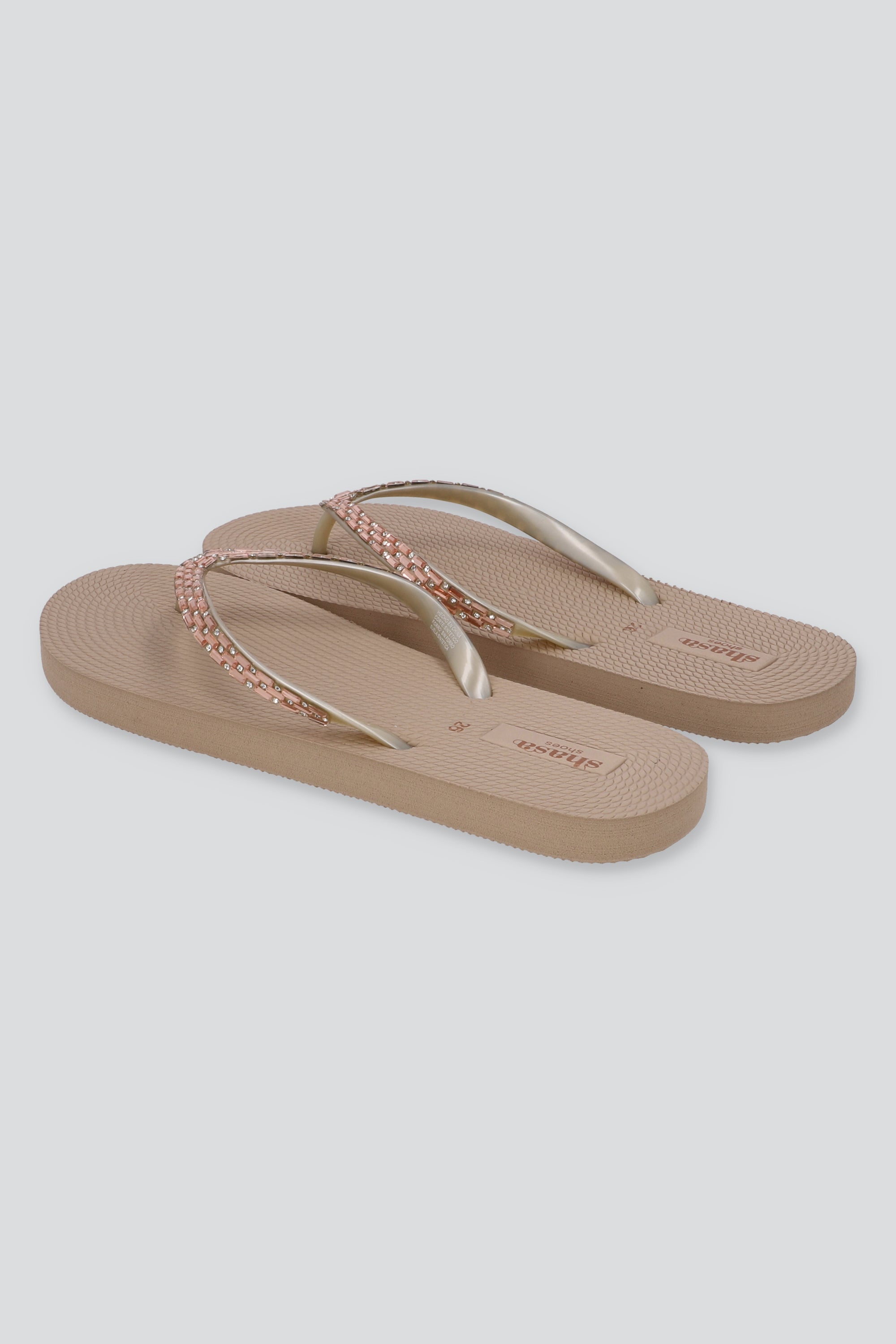 Flip Flops Brillos Rectángulo TAUPE