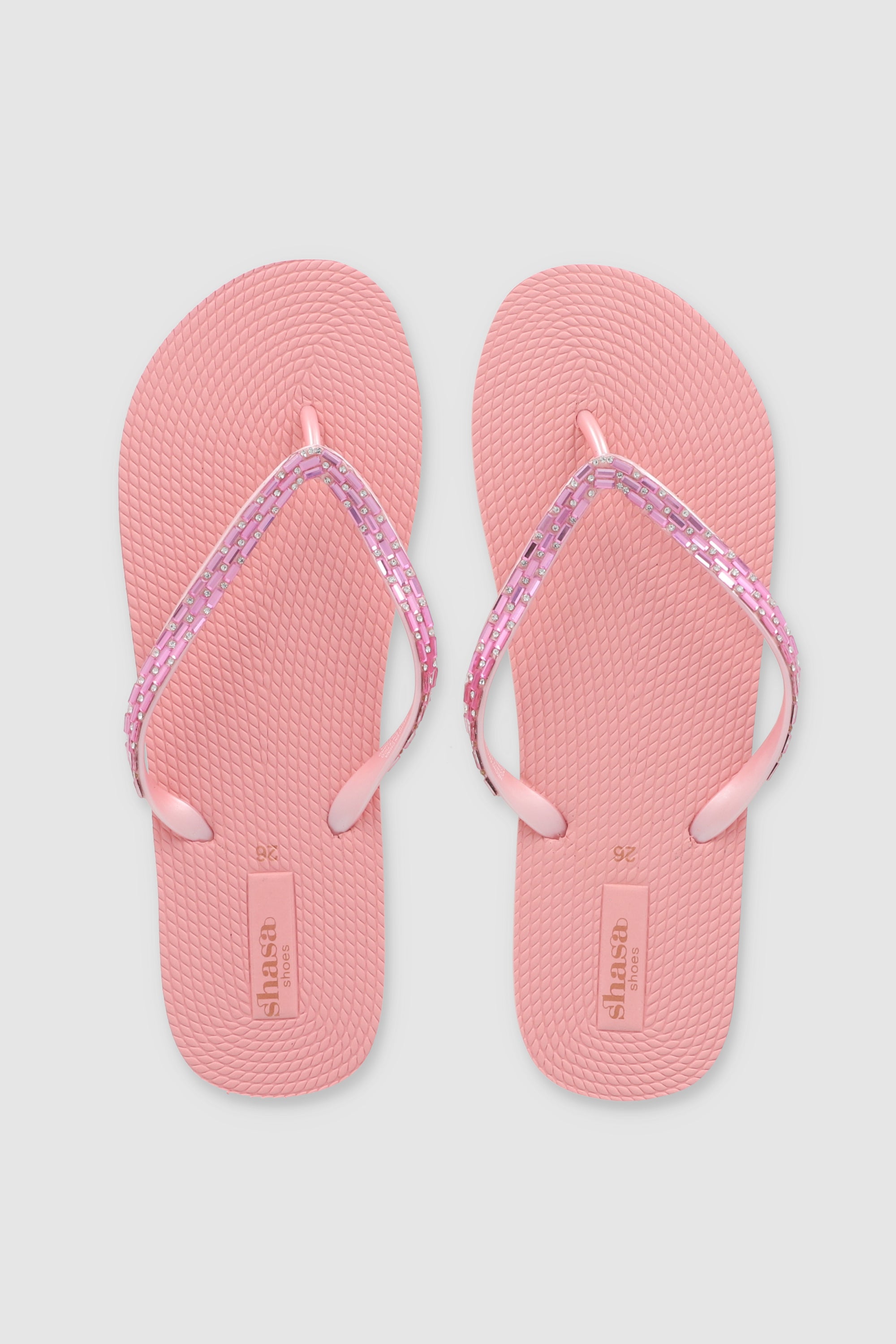 Flip Flops Brillos Rectángulo ROSA