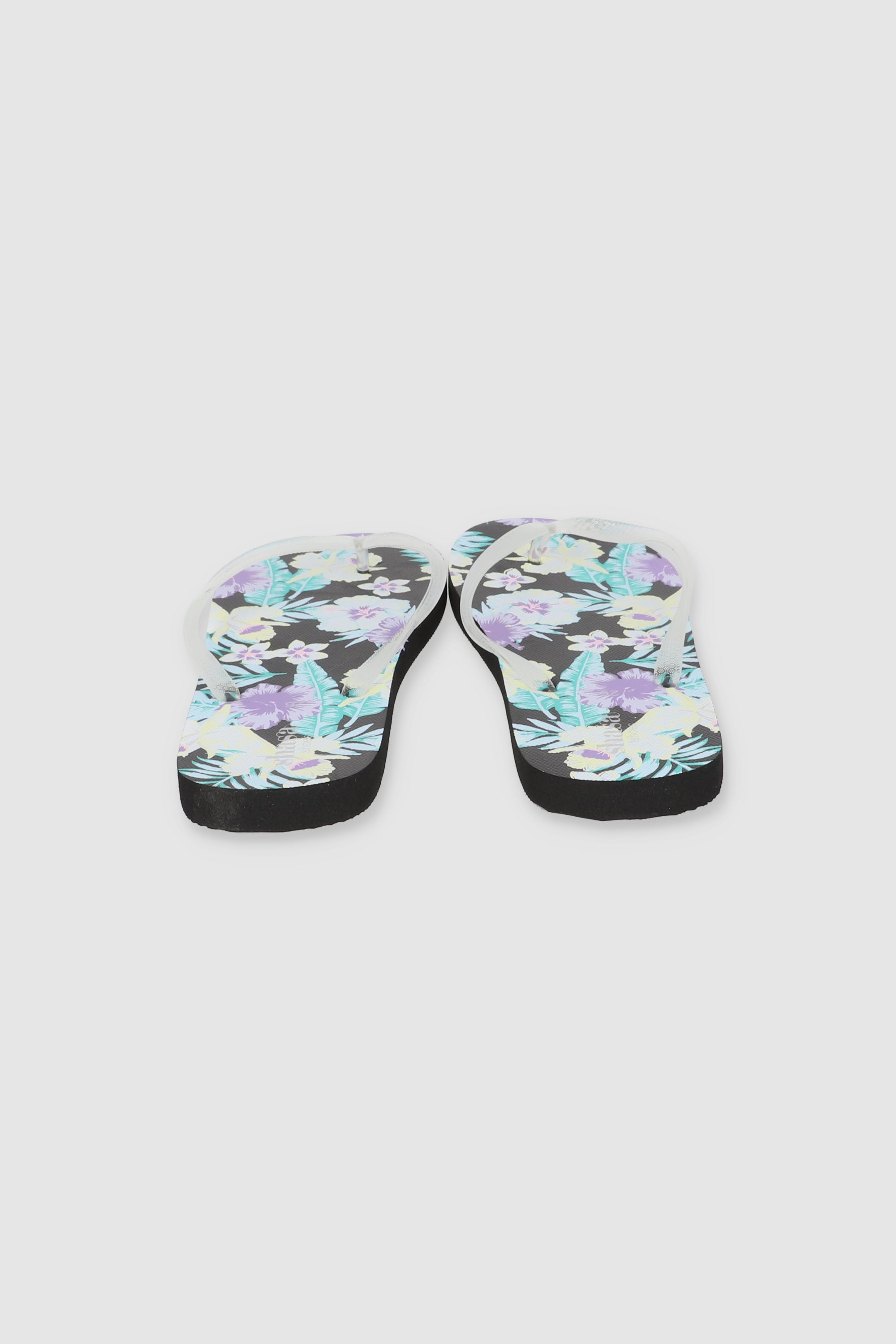 Flip flops tropical flowers Black Combo