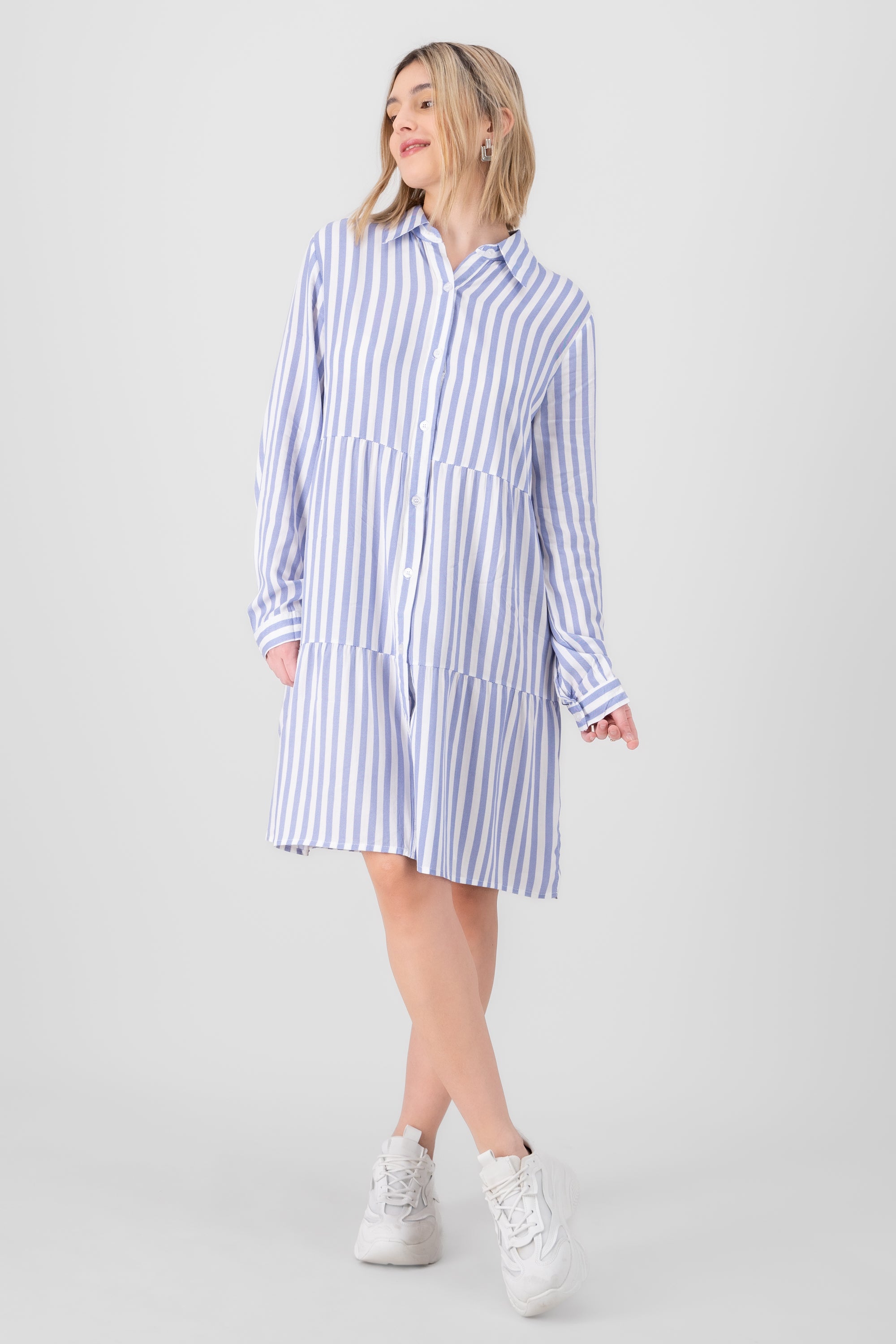 Vestido camisero rayas AZUL COMBO