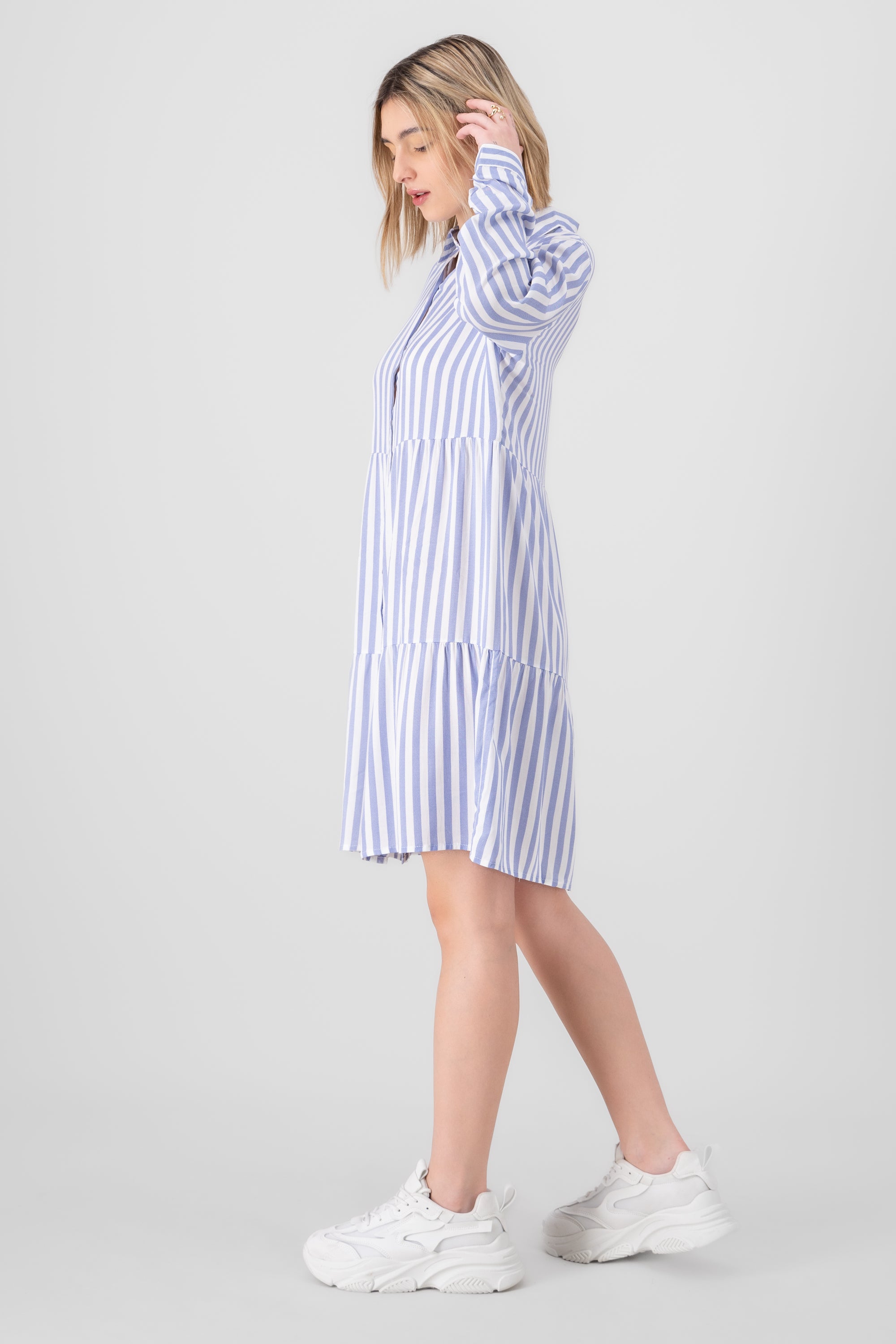 Vestido camisero rayas AZUL COMBO