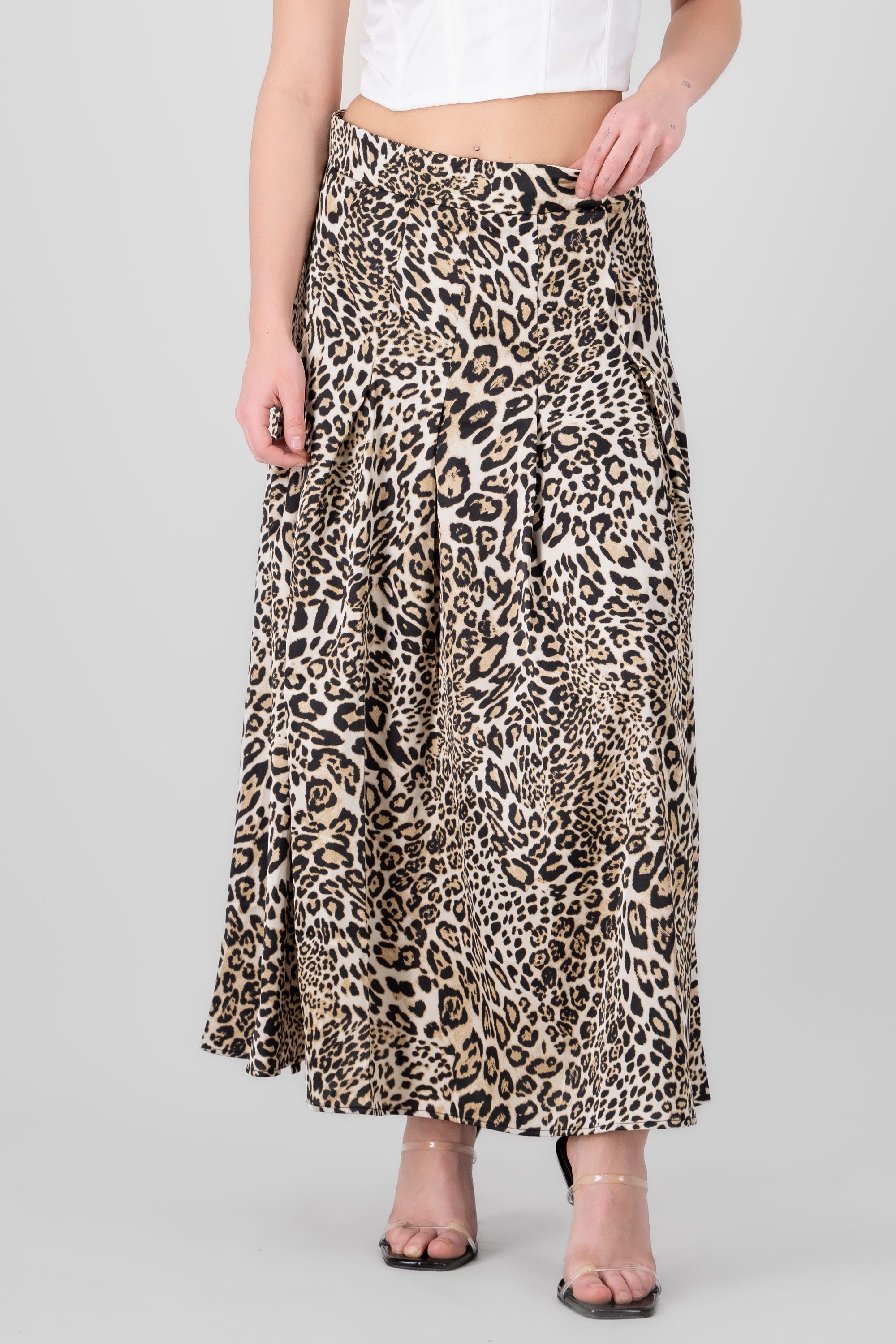 Maxi Animal Print Skirt CAFE COMBO